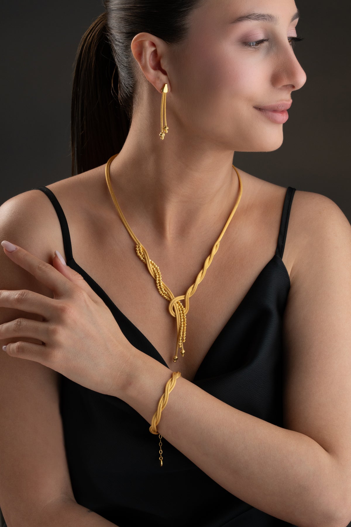 Braided Rope Knot Tassel Jewelry Set