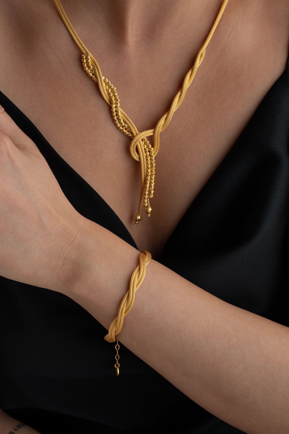 Braided Rope Knot Tassel Jewelry Set