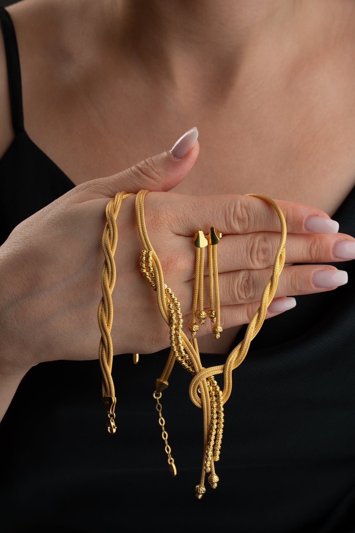 Braided Rope Knot Tassel Jewelry Set