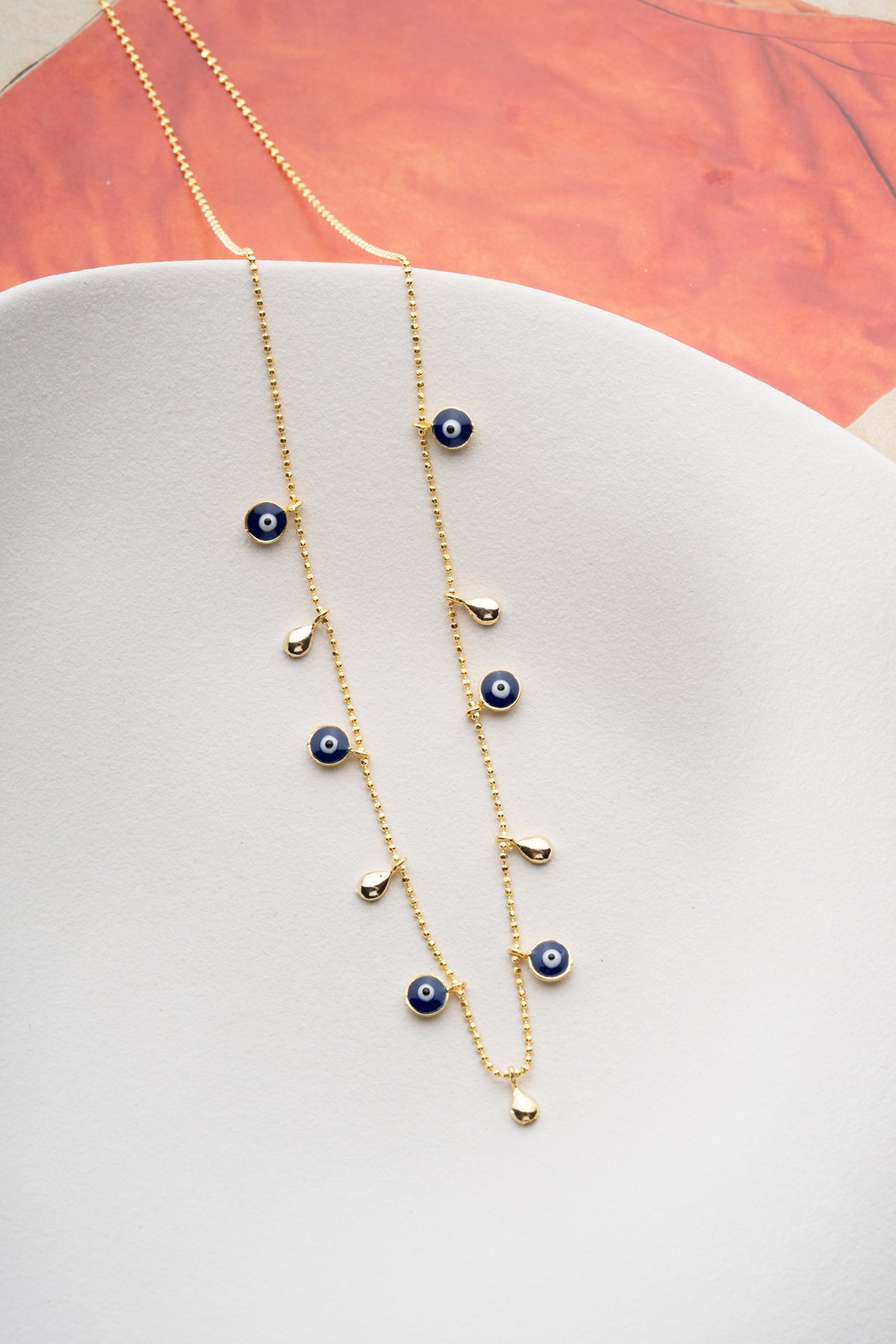 Layered Evil Eye Teardrop Necklace