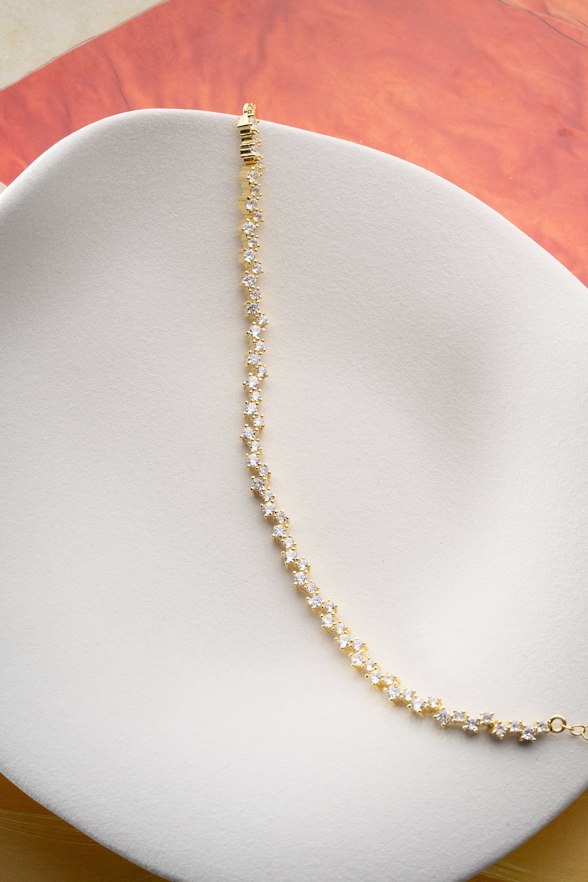 Zigzag Tennis Bracelet in Gold