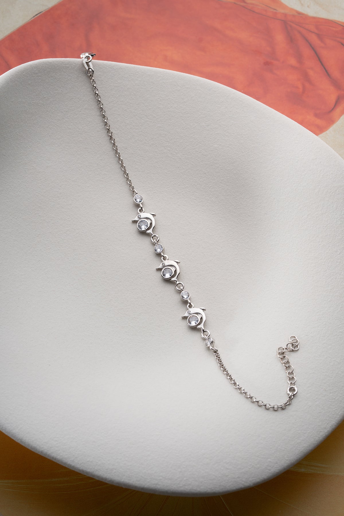 Dolphin Charm Station Bracelet
