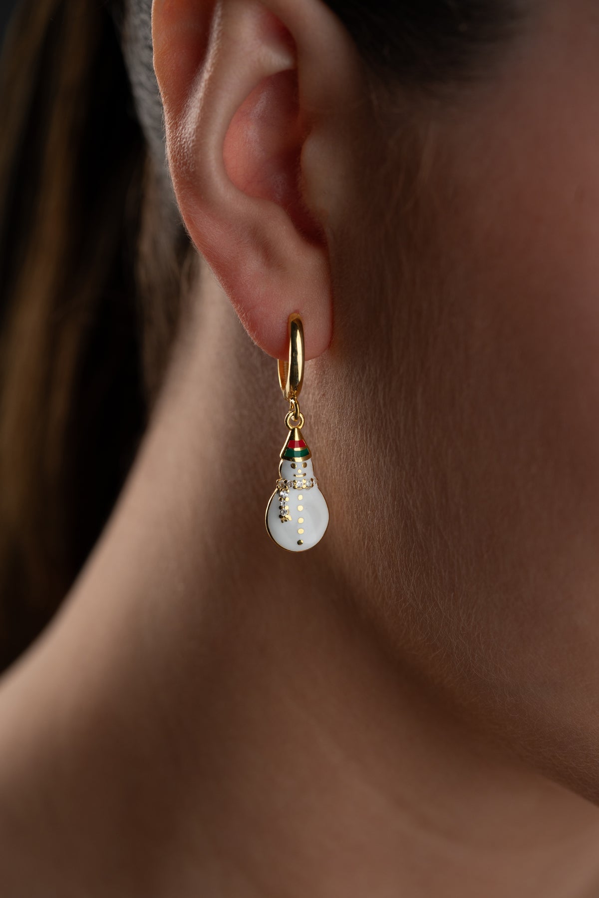 Snowman Enamel Drop Earrings