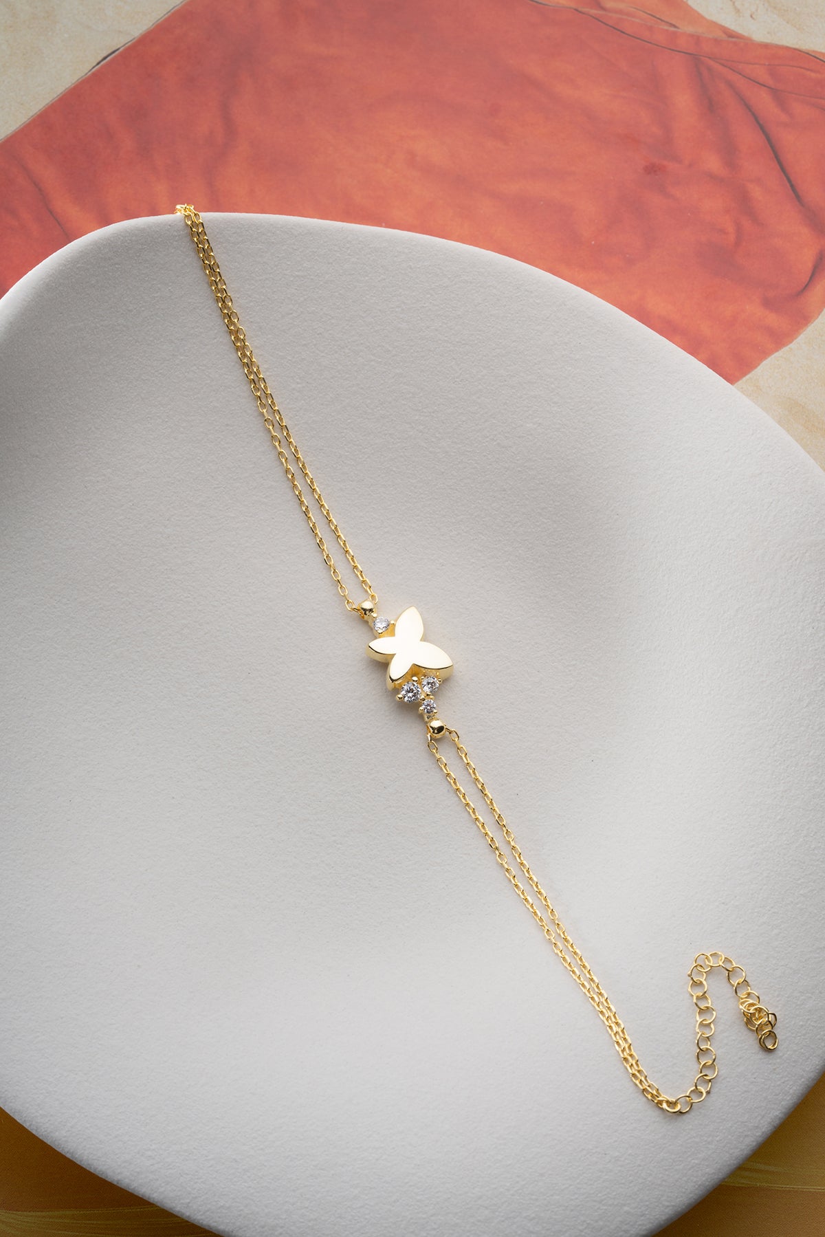 Gold Butterfly Charm Bracelet