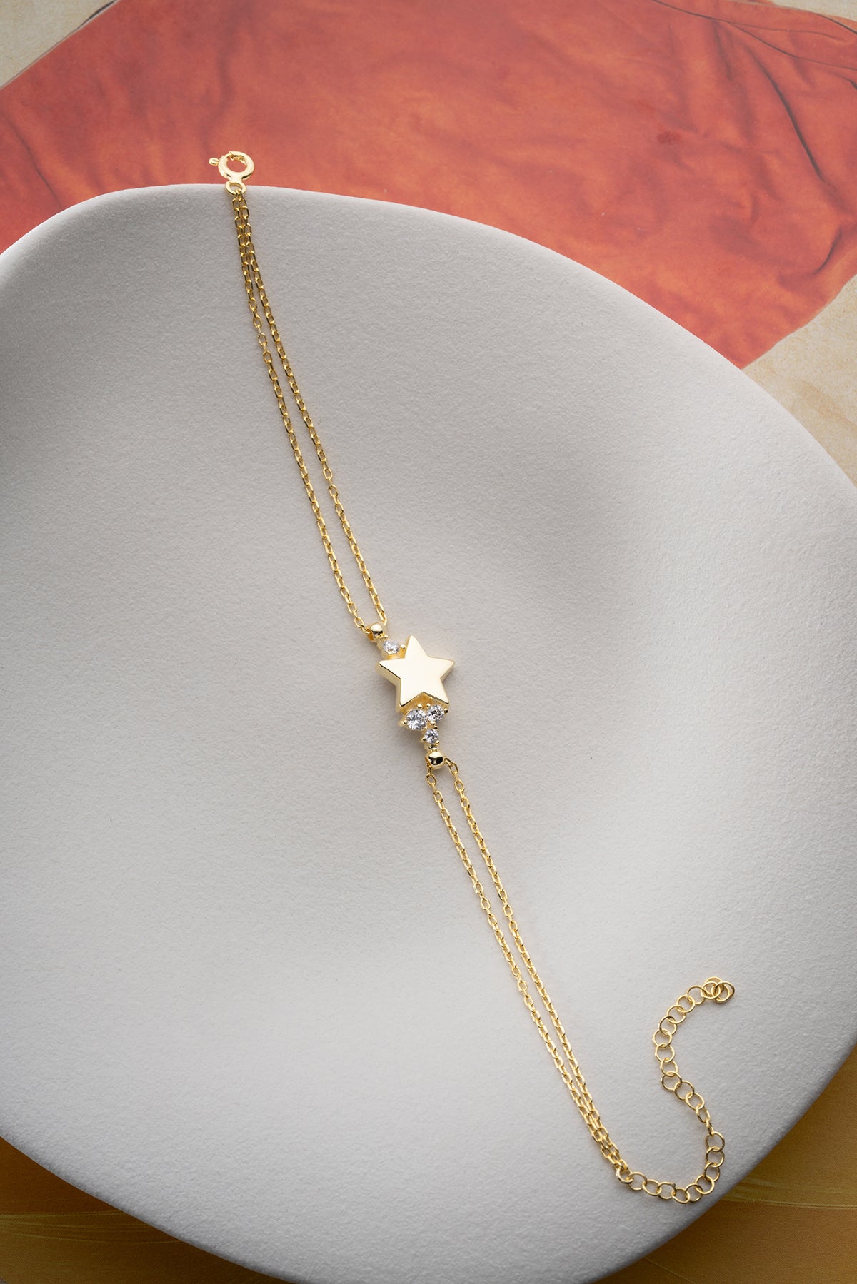 Gold Star Charm Chain Bracelet