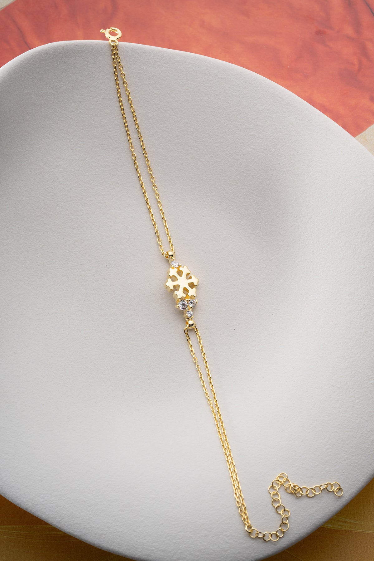Gold Snowflake Charm Bracelet