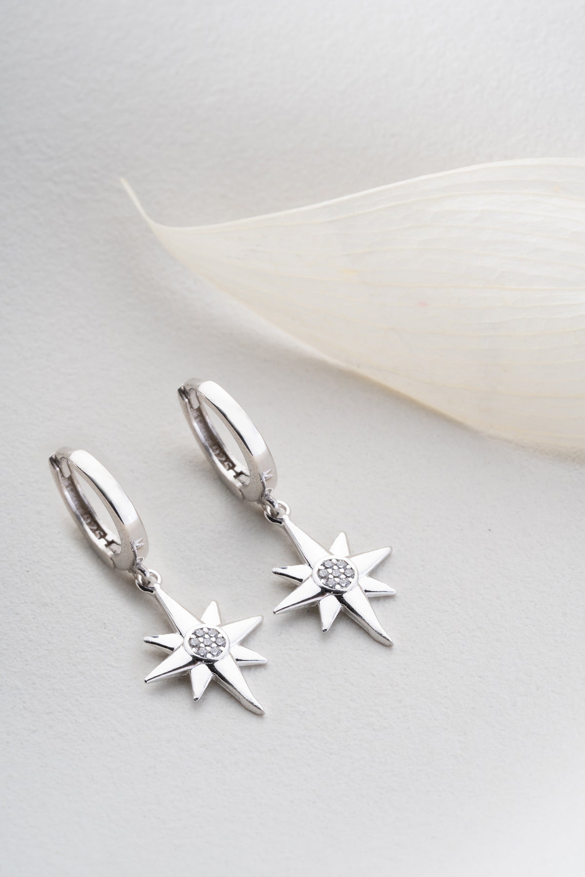 North Star Drop Huggie Earrings