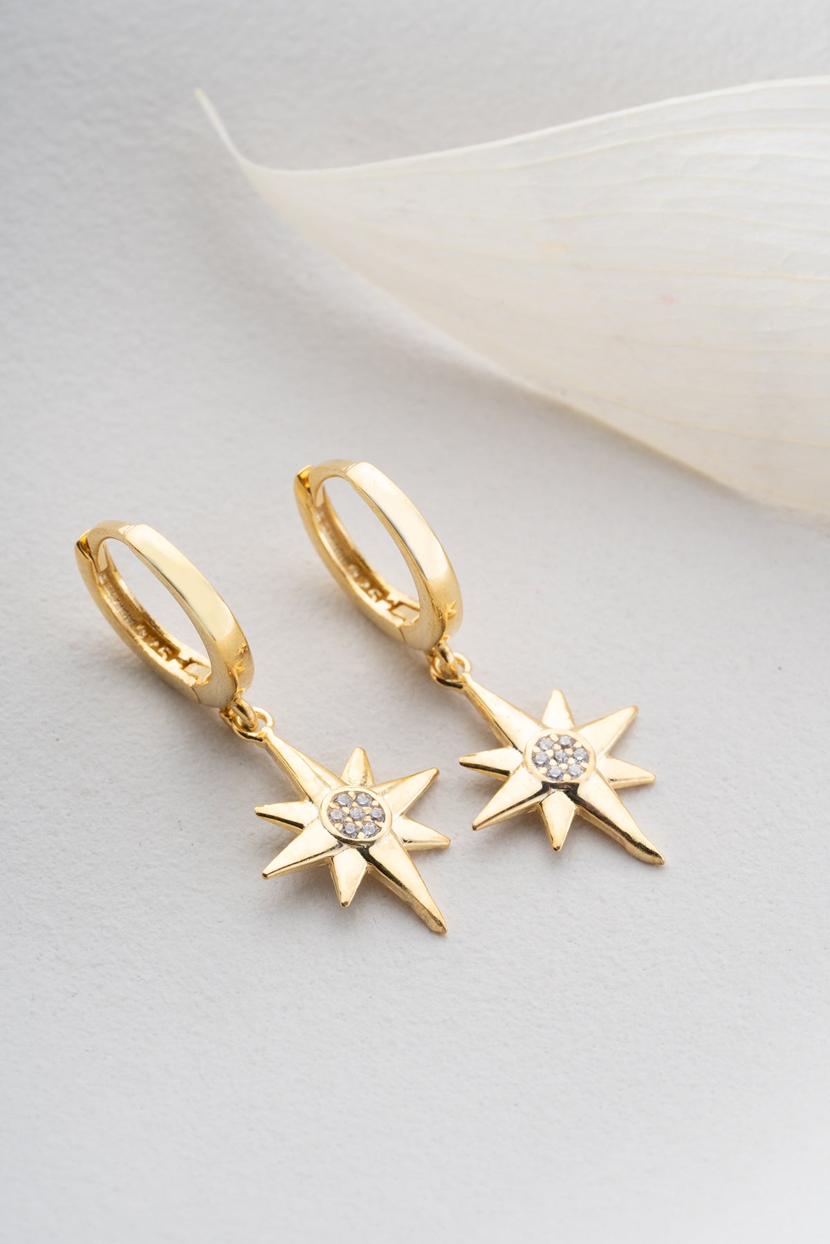 North Star Drop Huggie Earrings