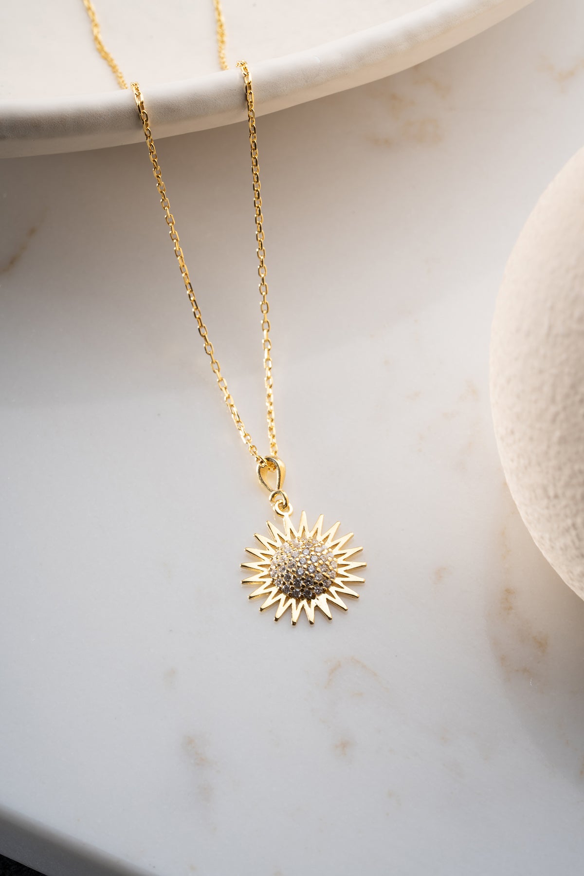 Sunburst Pave Pendant Necklace