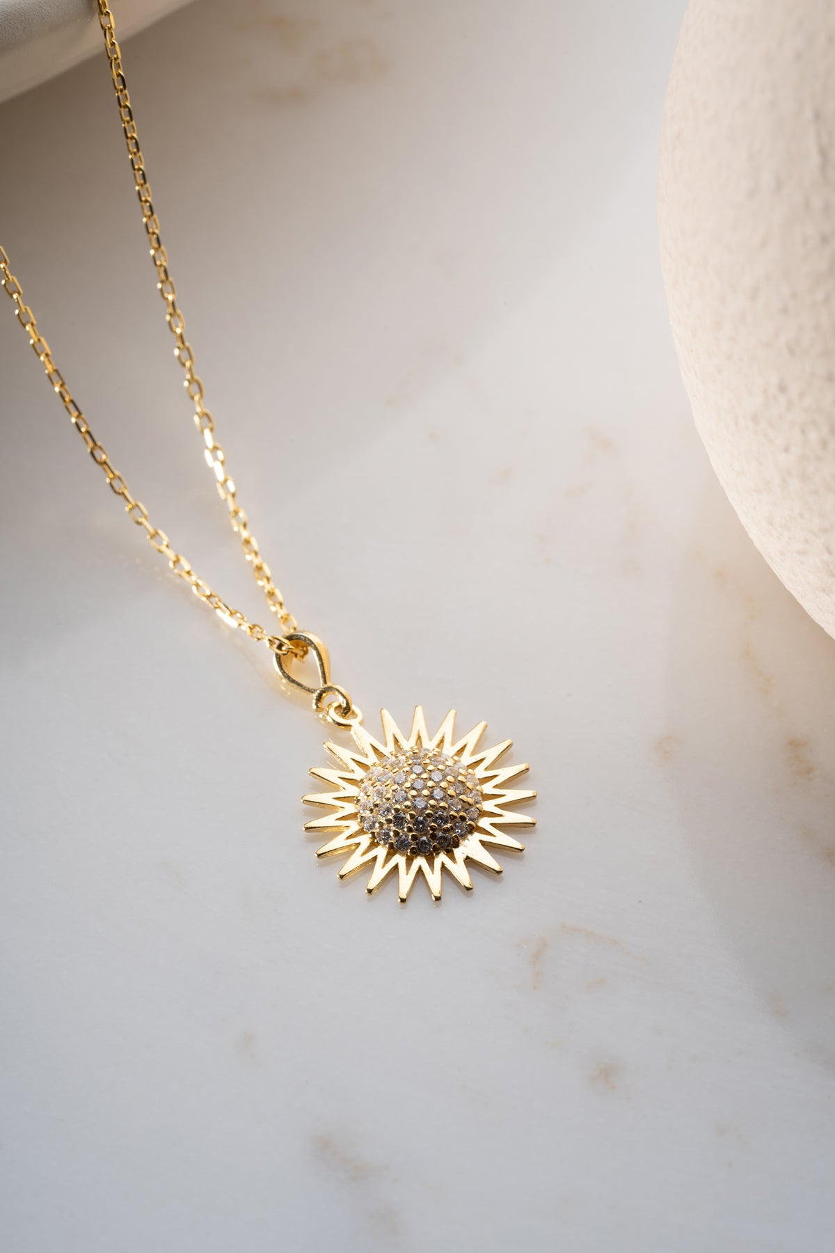 Sunburst Pave Pendant Necklace