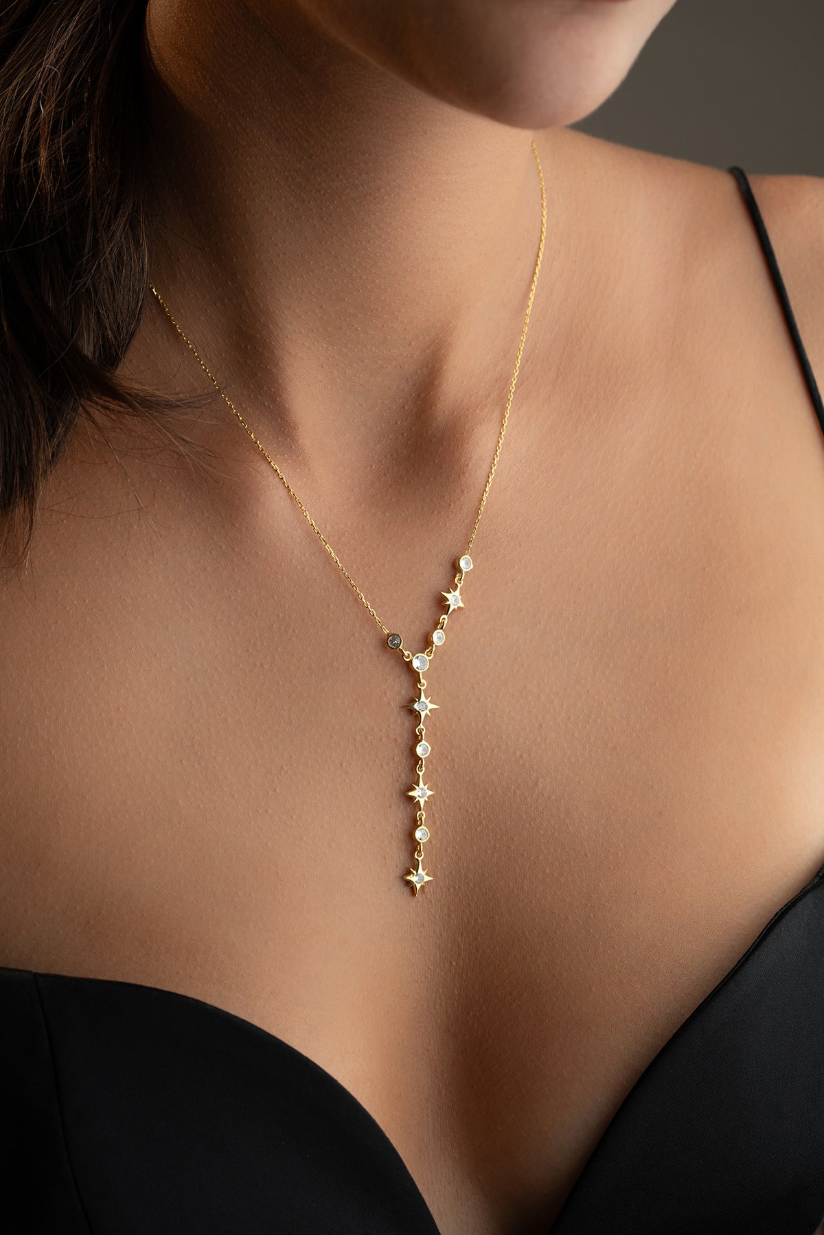 Celestial Starburst Lariat Necklace