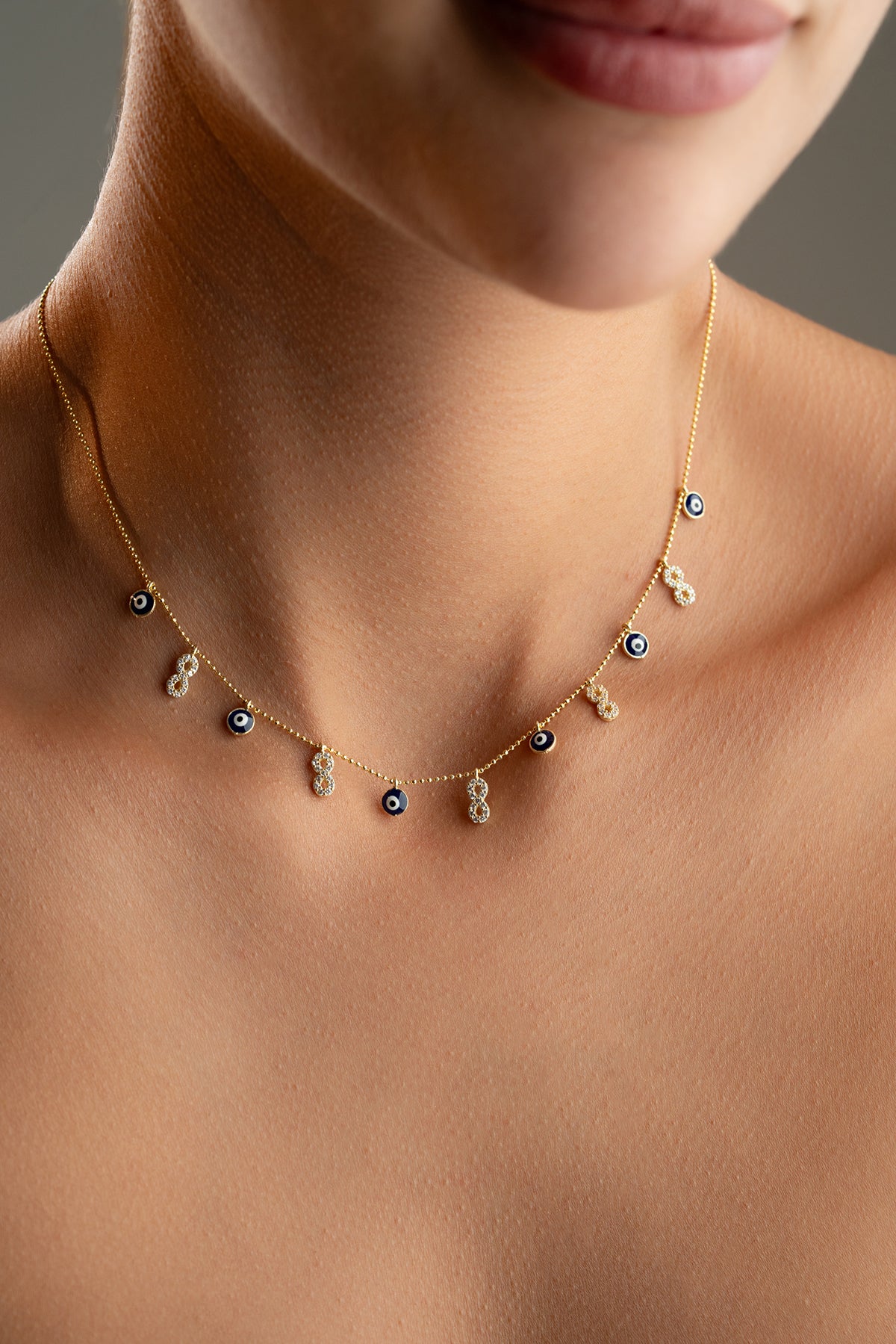 Evil Eye and Infinity Charm Necklace