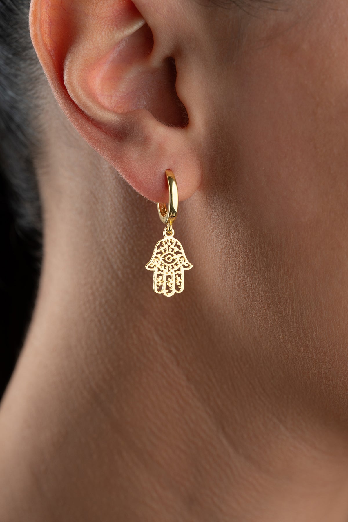 Hamsa Hand Filigree Drop Earrings