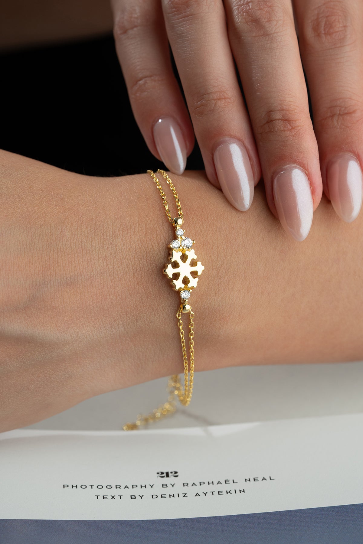 Gold Snowflake Charm Bracelet