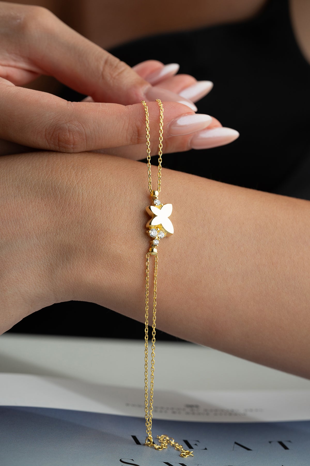 Gold Butterfly Charm Bracelet