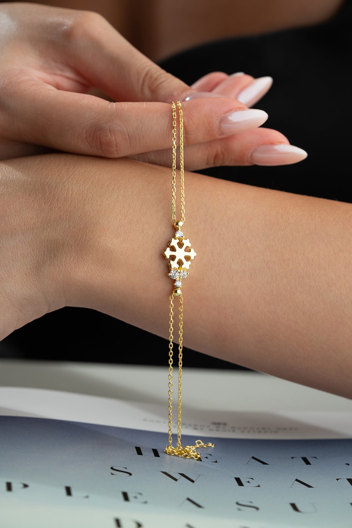 Gold Snowflake Charm Bracelet