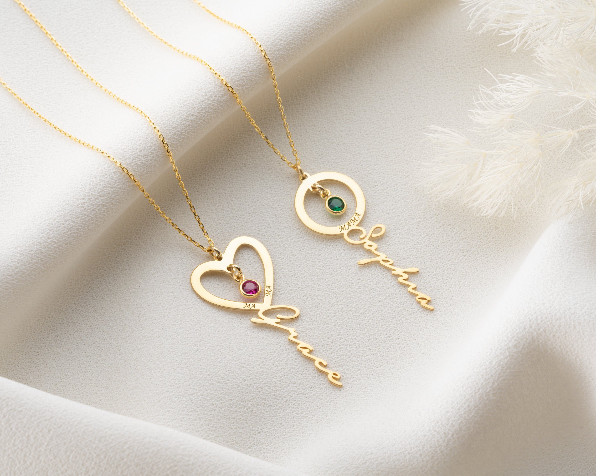 Mama Name and Birthstone Necklace