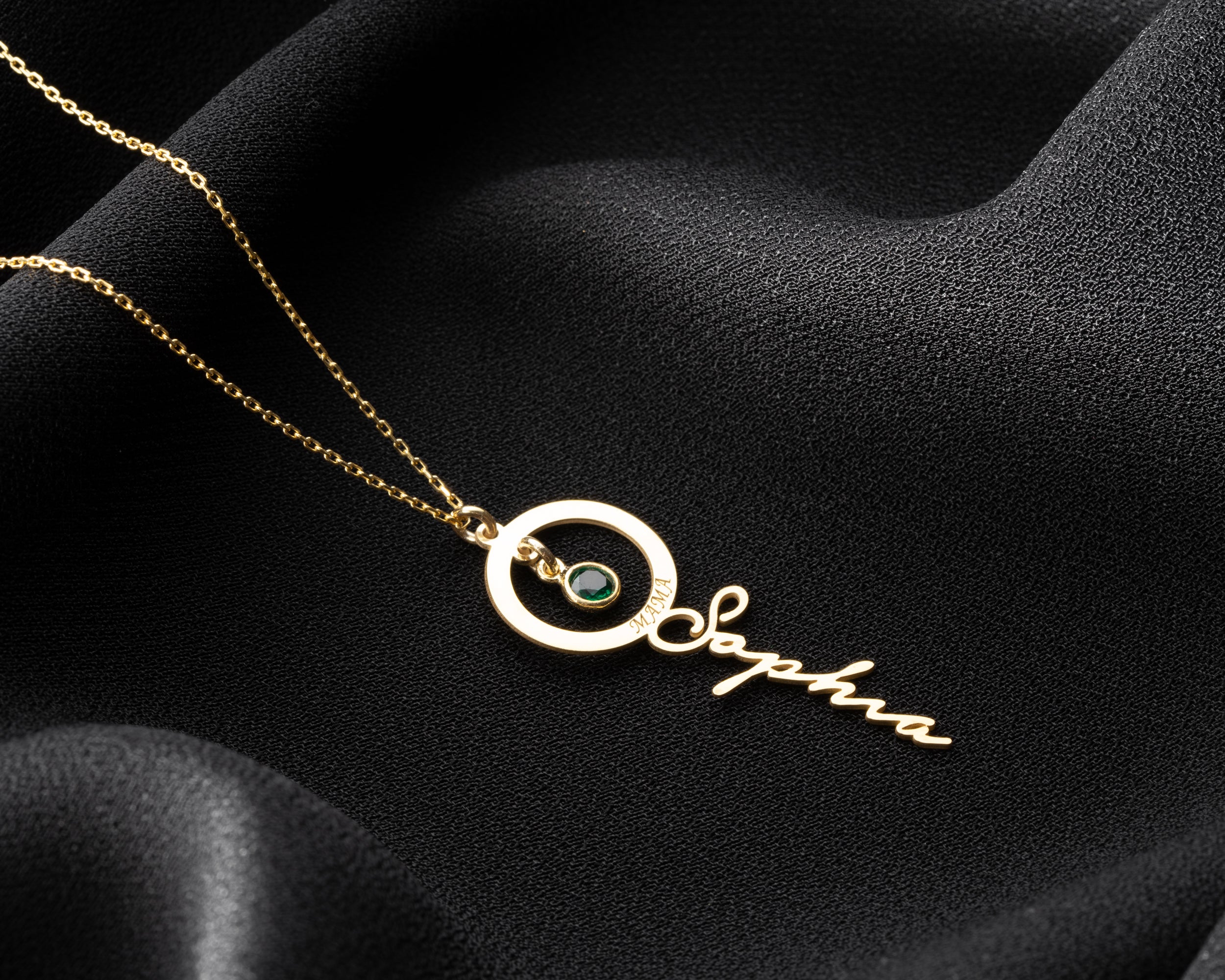 Mama Name and Birthstone Necklace