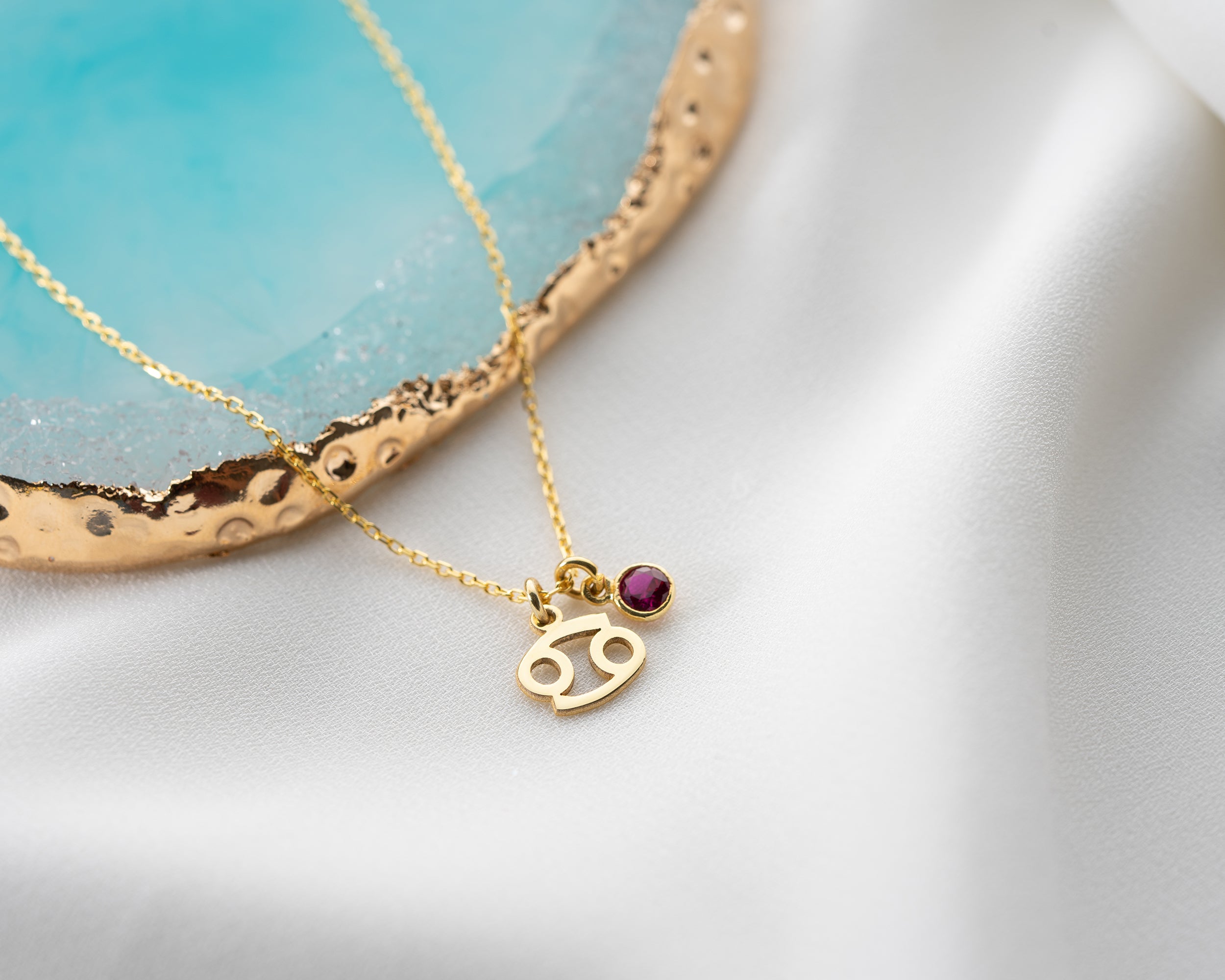 Zodiac Sign and Birthstone Necklace