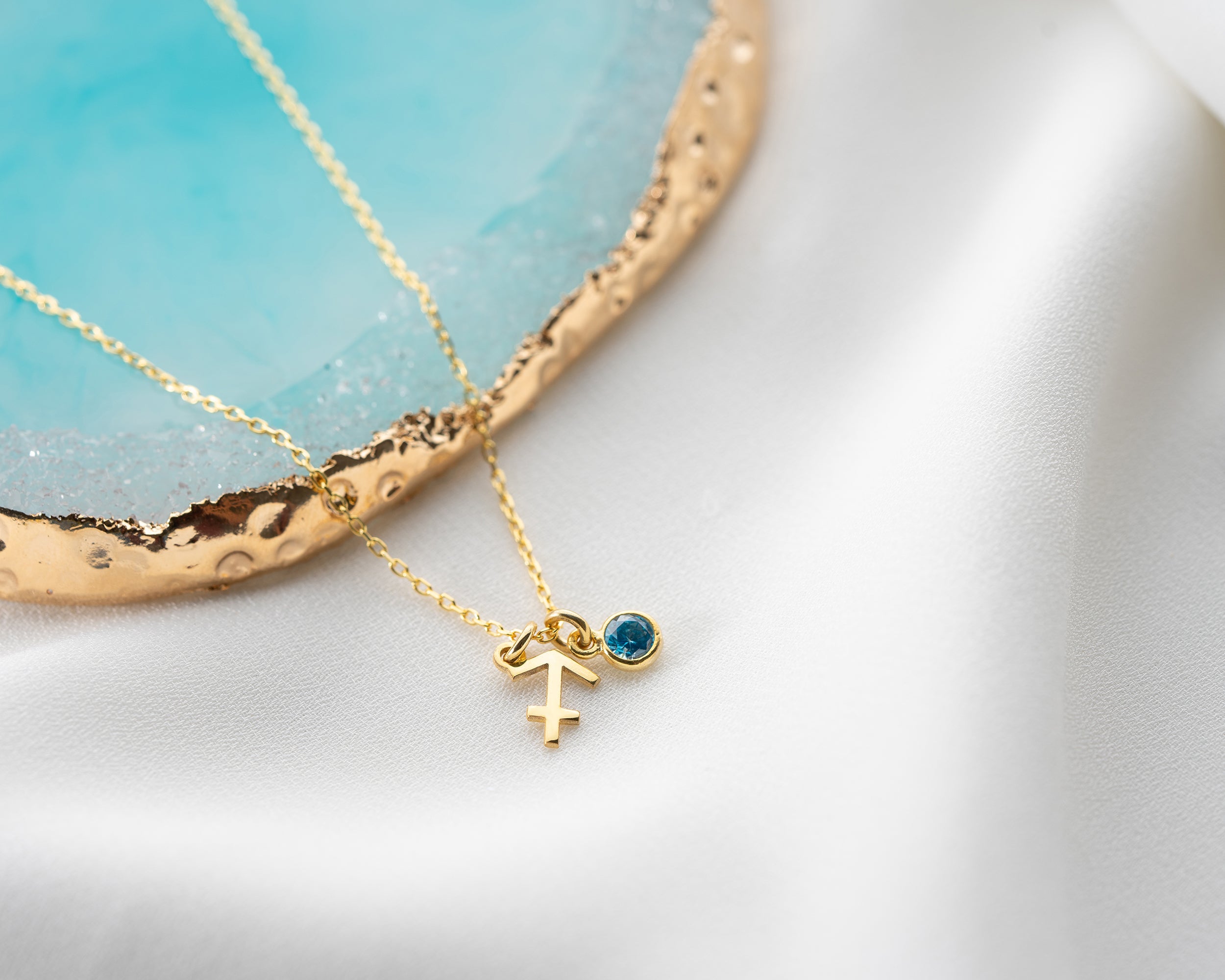 Zodiac Sign and Birthstone Necklace