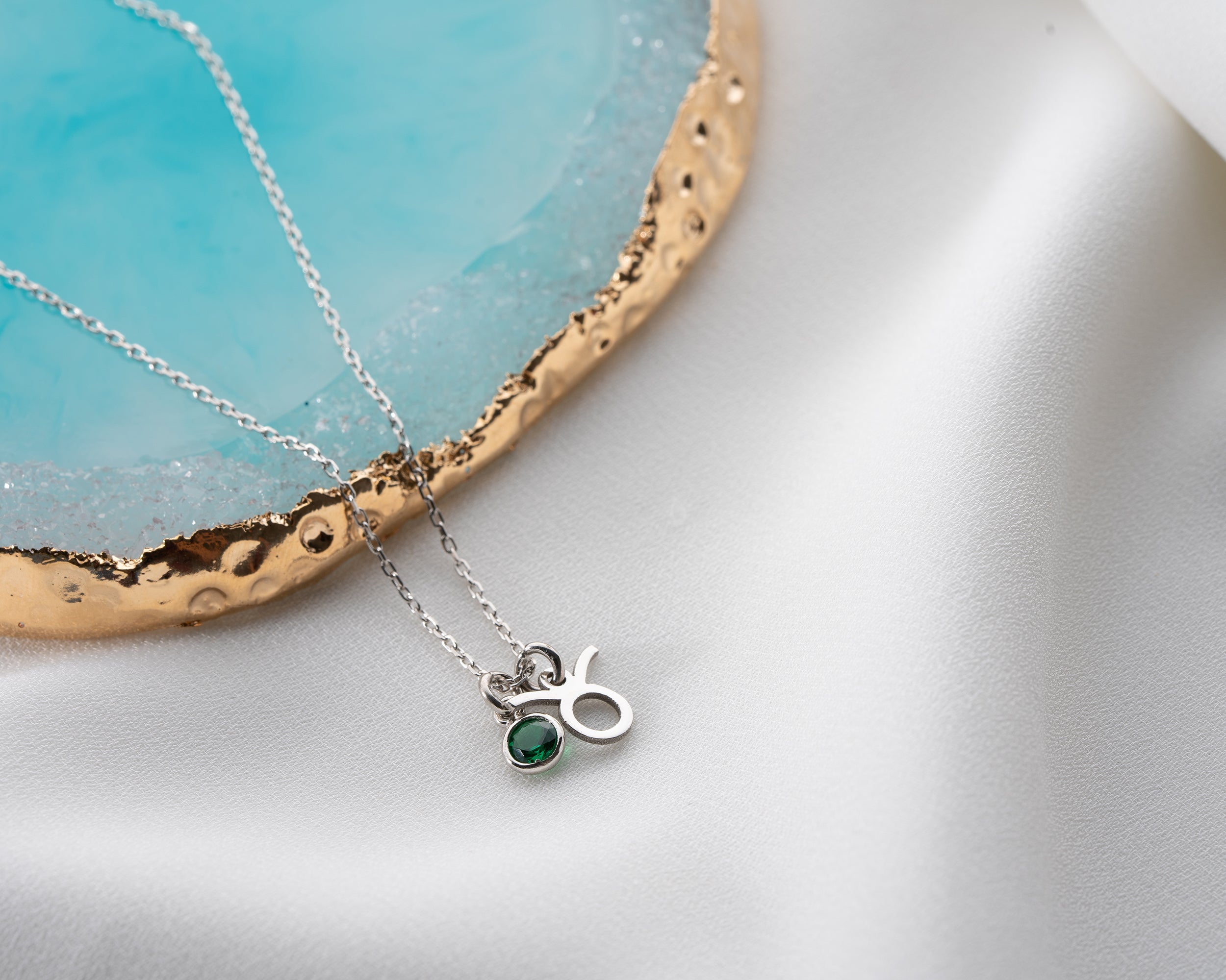 Zodiac Sign and Birthstone Necklace