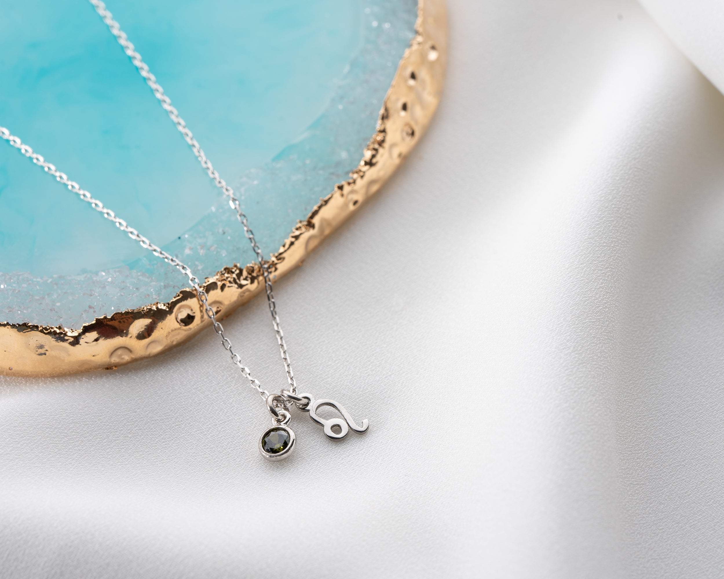 Zodiac Sign and Birthstone Necklace