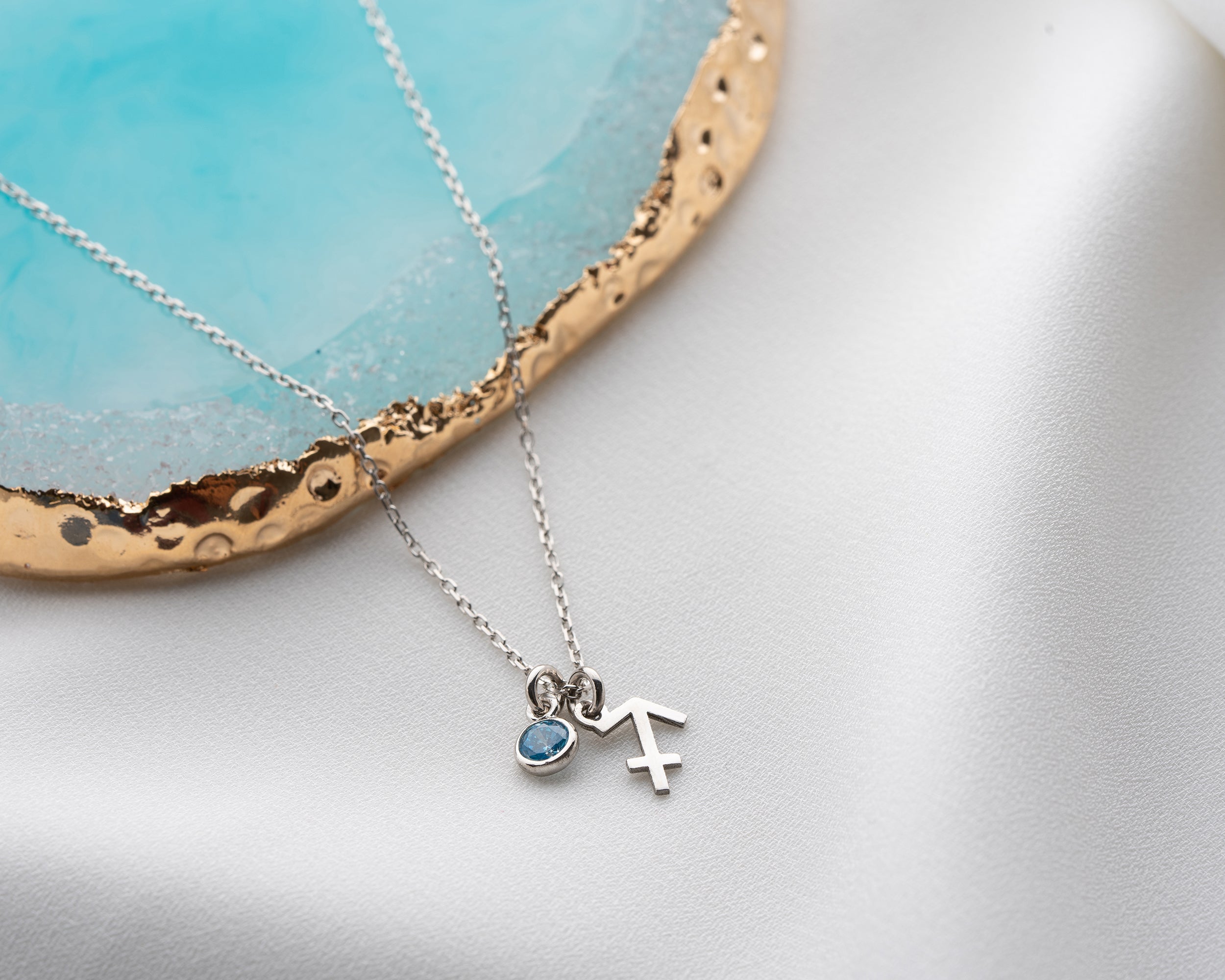 Zodiac Sign and Birthstone Necklace