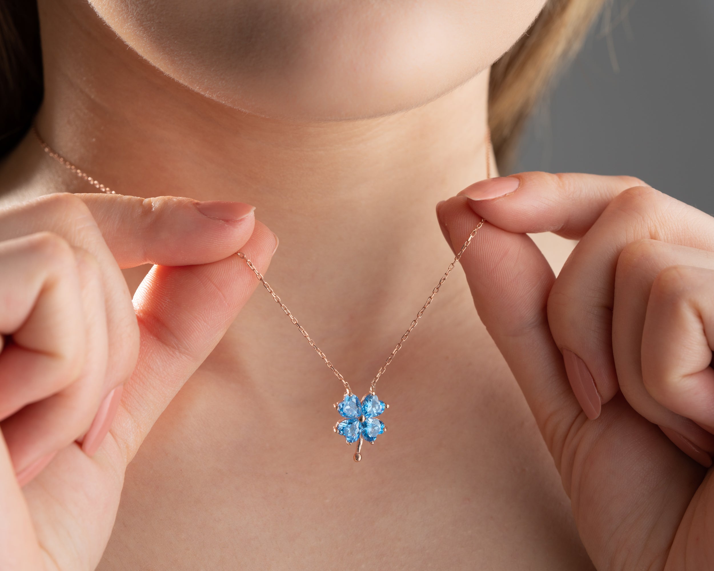 Birthstone Four Leaf Clover Necklace