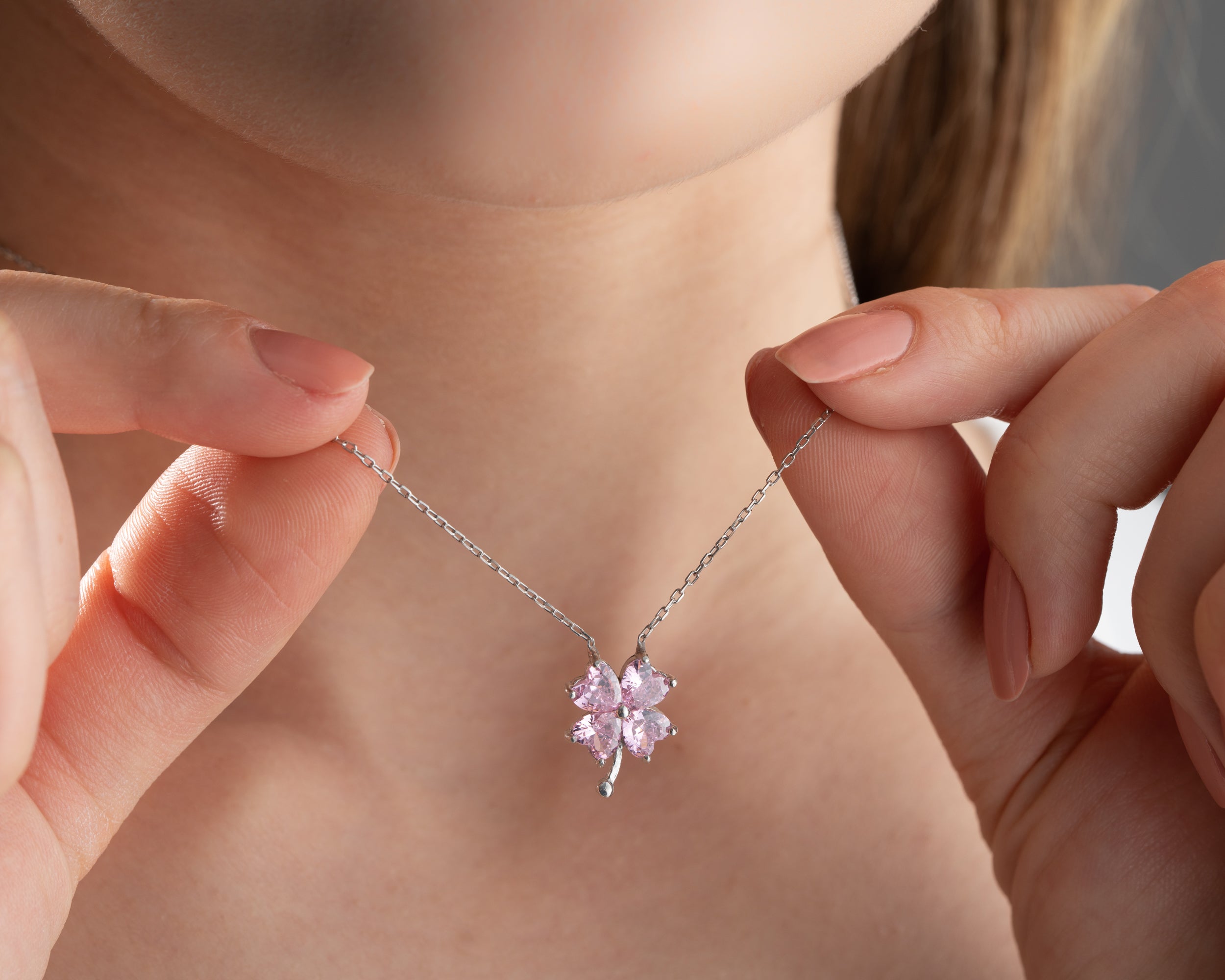 Birthstone Four Leaf Clover Necklace