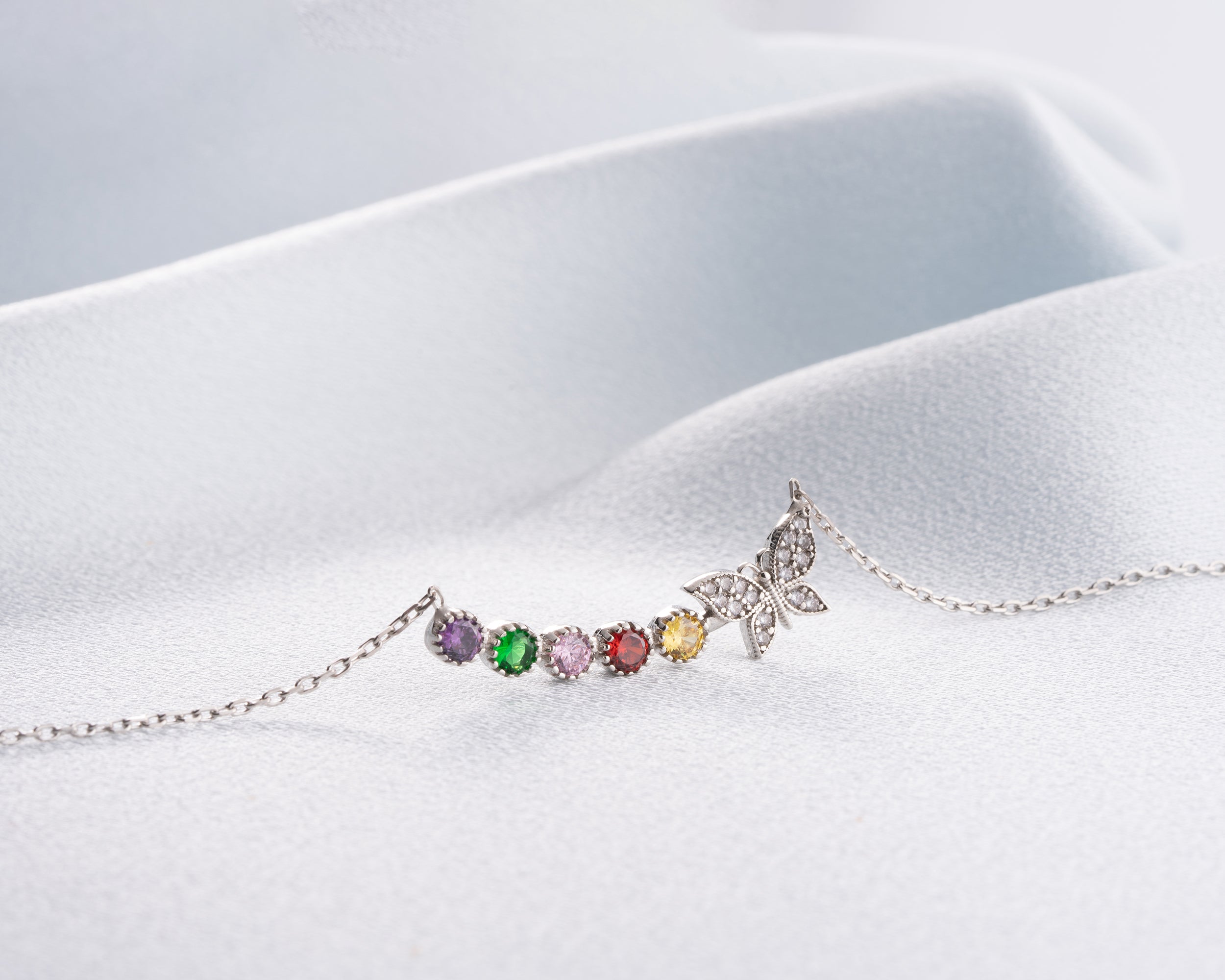 Butterfly Family Birthstone Necklace
