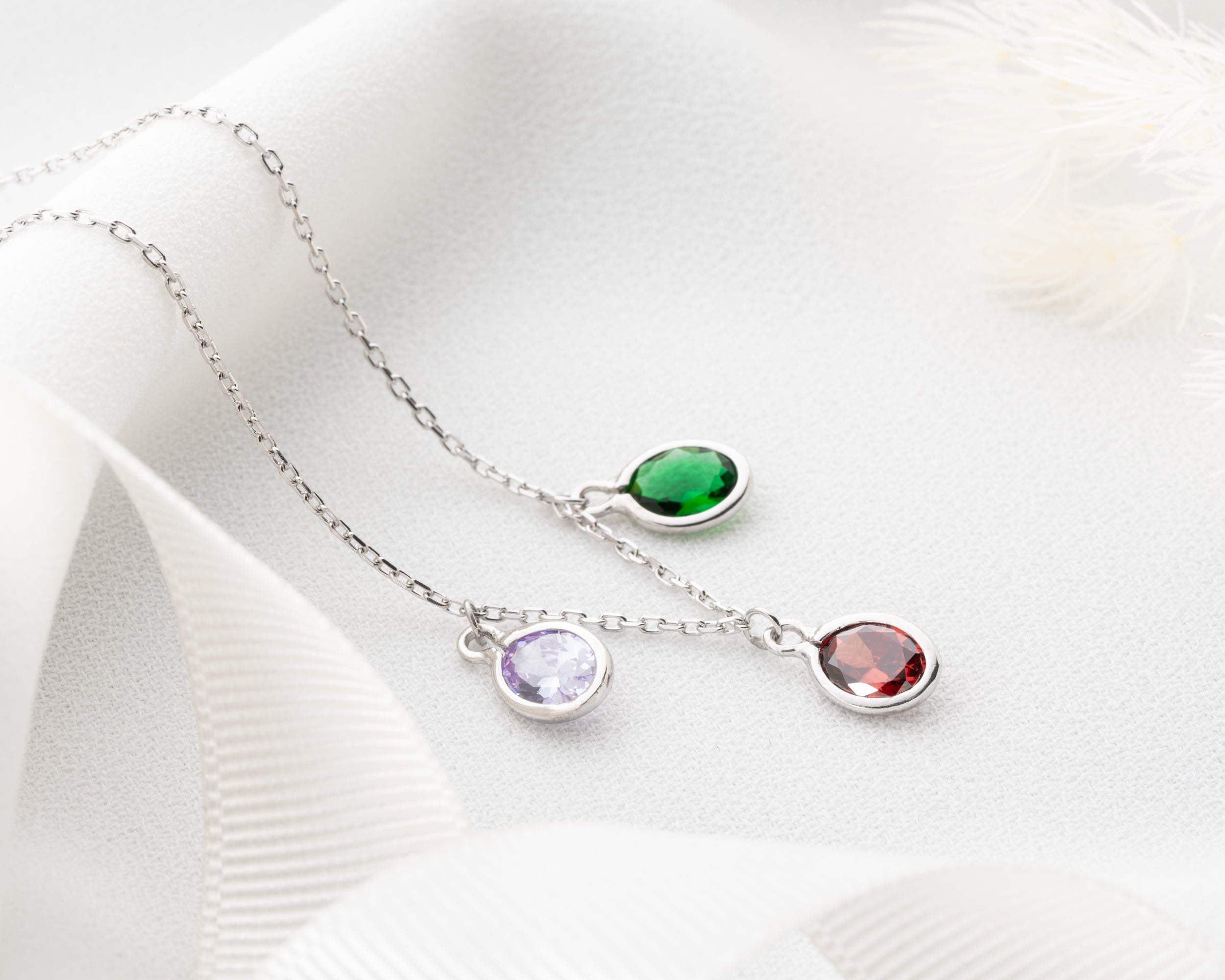 Layered Oval Birthstone Necklace