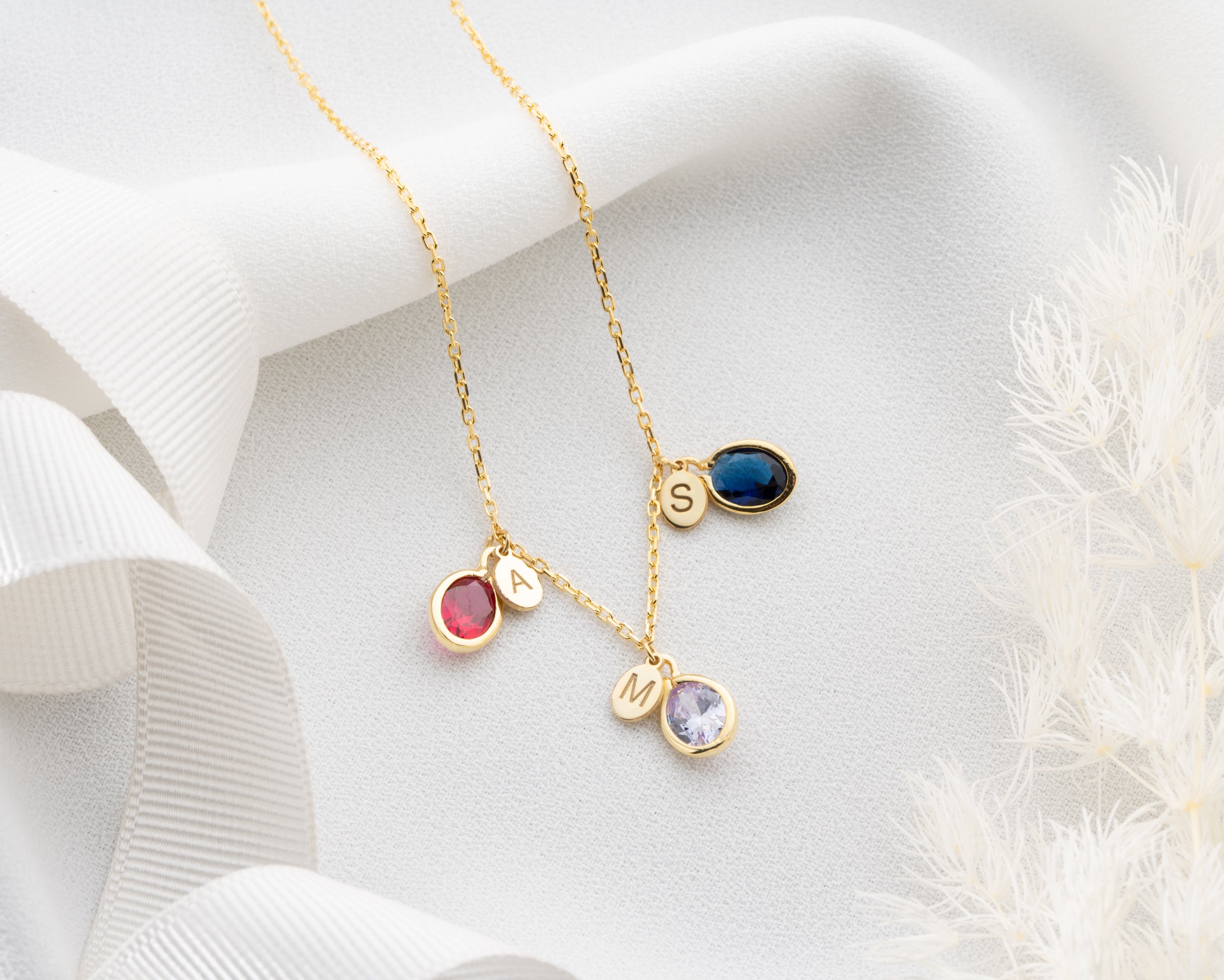 Custom Family Birthstone Necklace