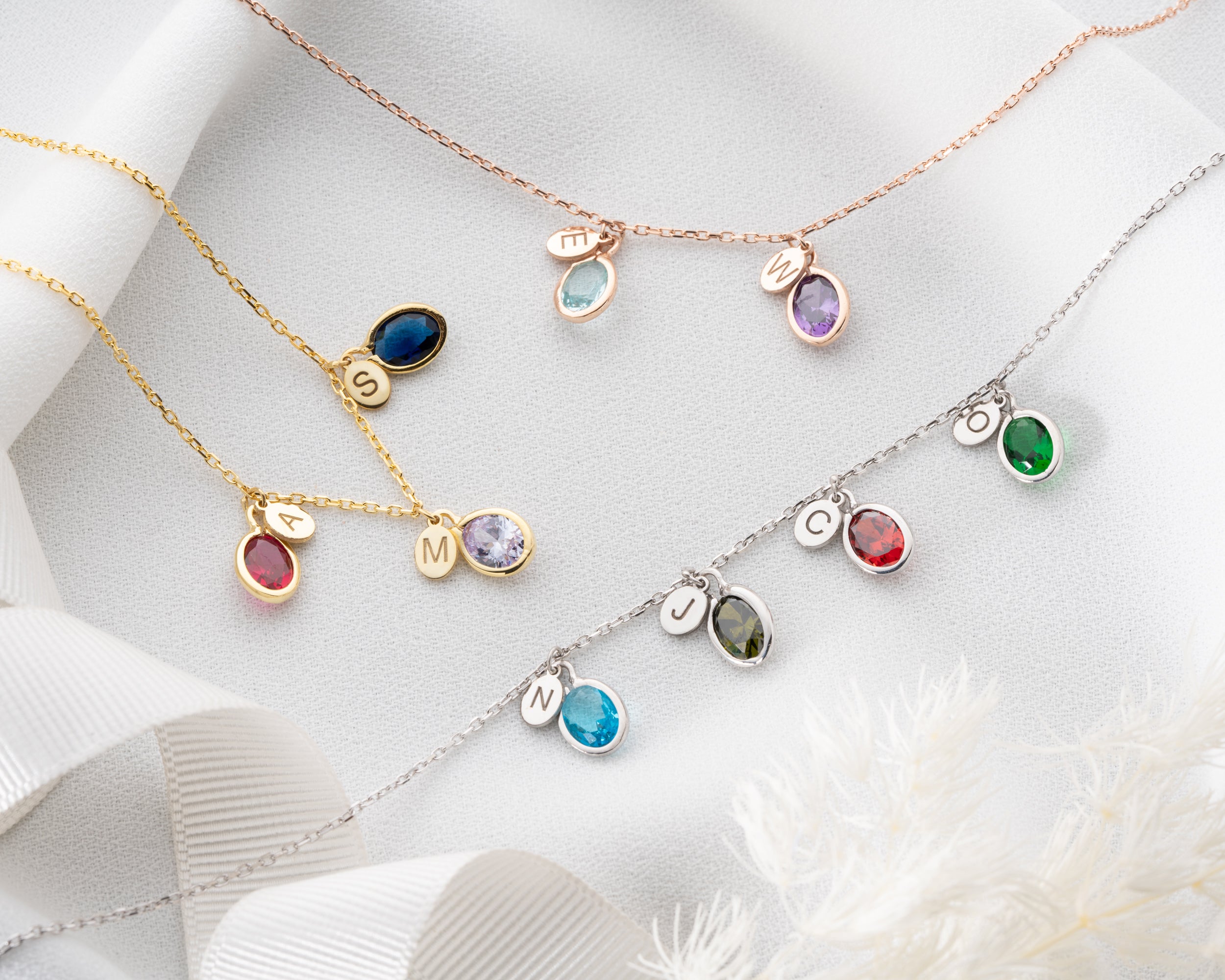 Custom Family Birthstone Necklace