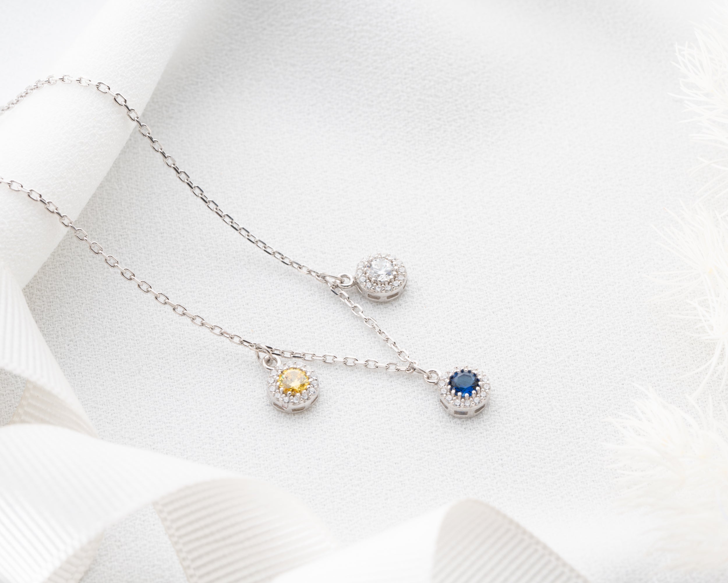 Custom Round Family Birthstone Necklace