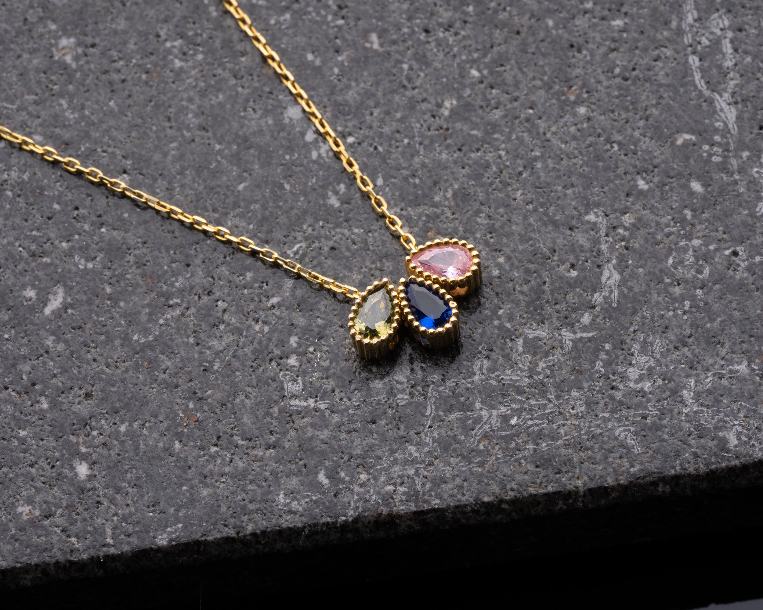 Custom Cluster Birthstone Family Necklace