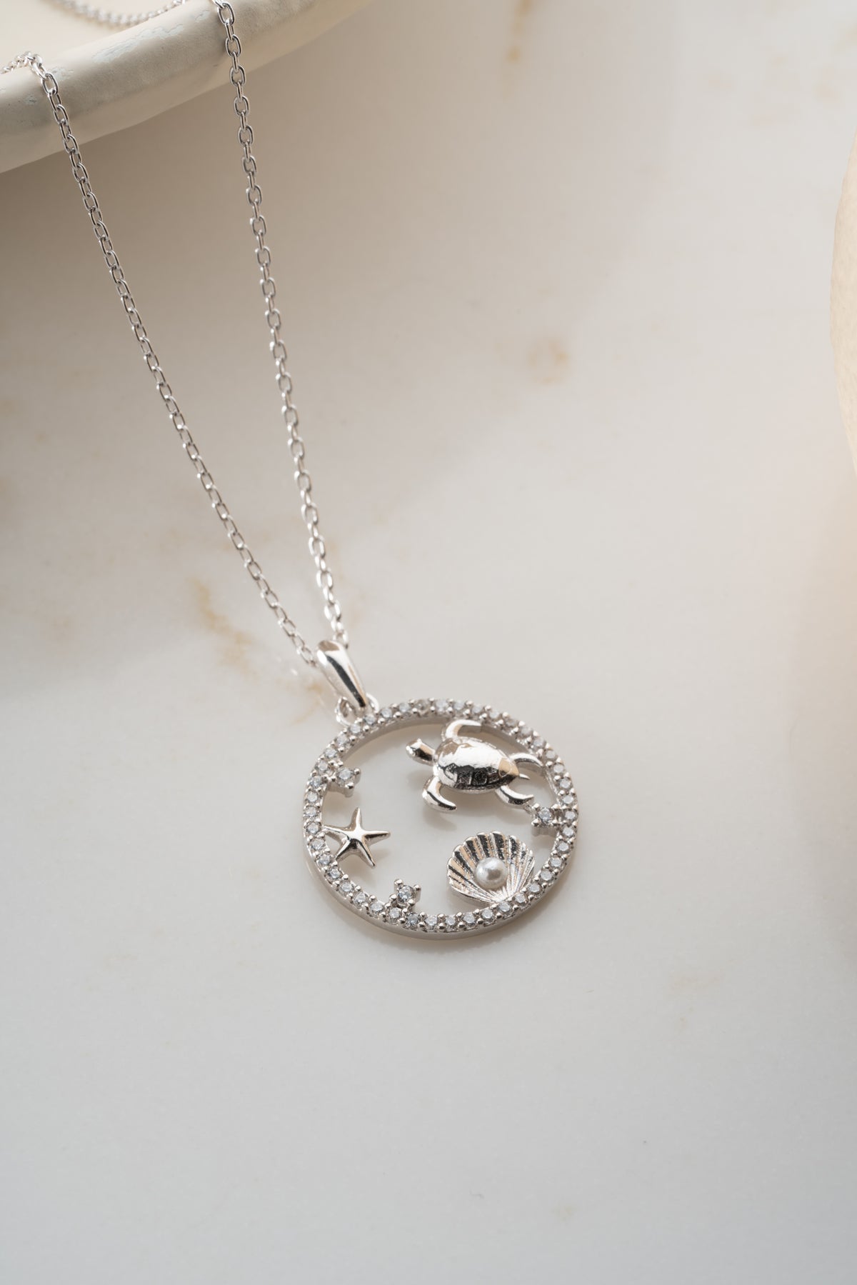 Sea Turtle Starfish Shell Necklace