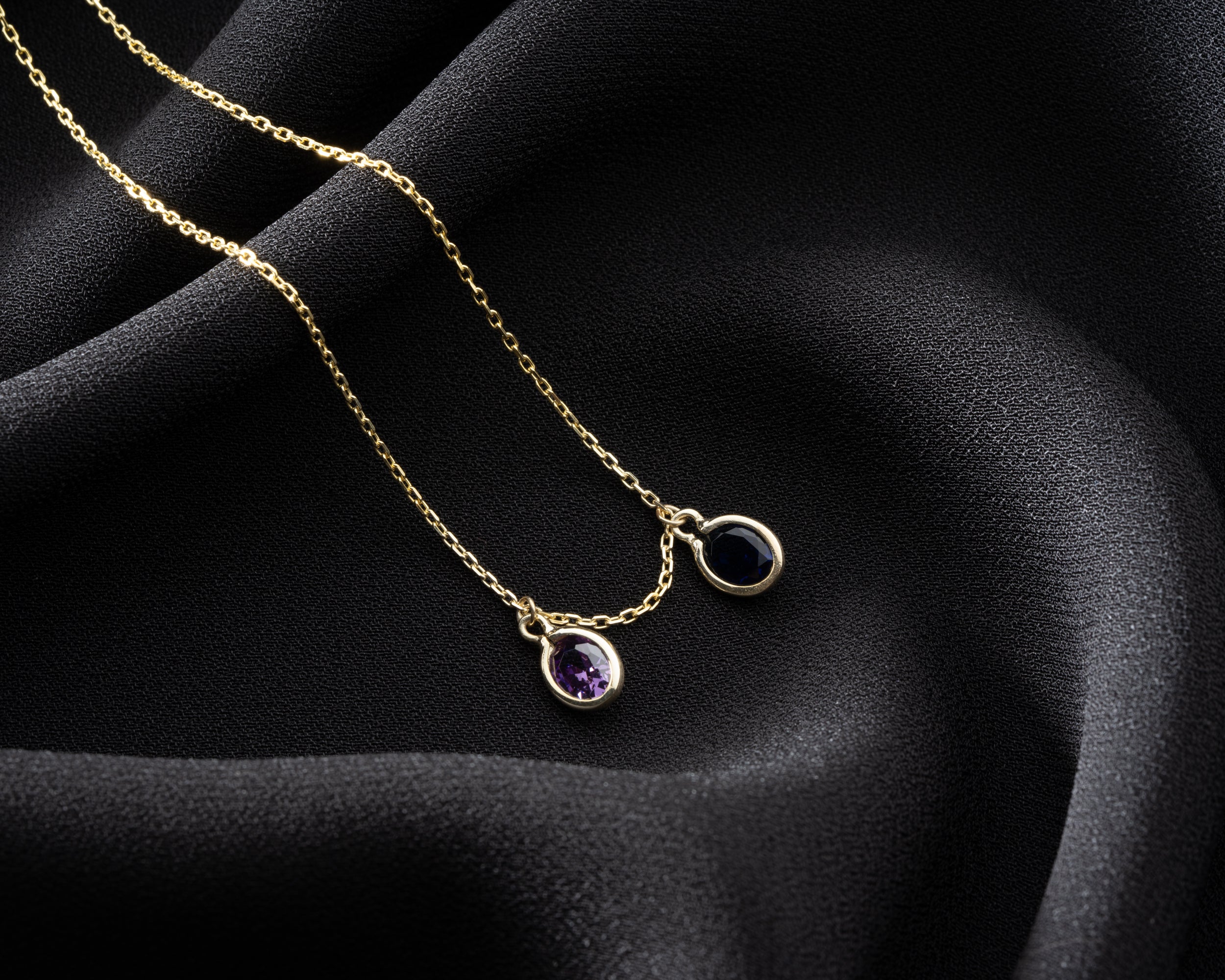Layered Oval Birthstone Necklace