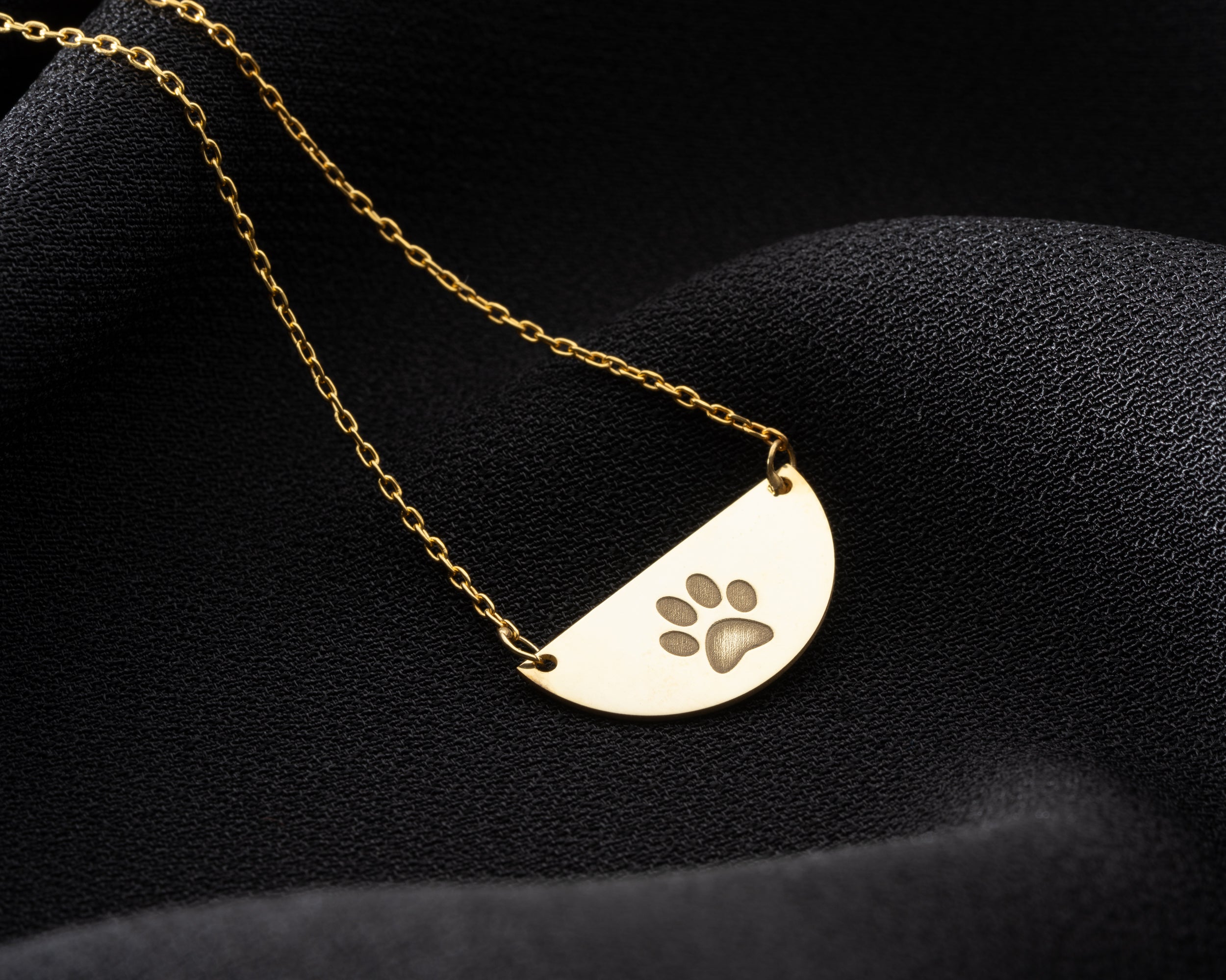 Custom Pet Name Paw Print Necklace