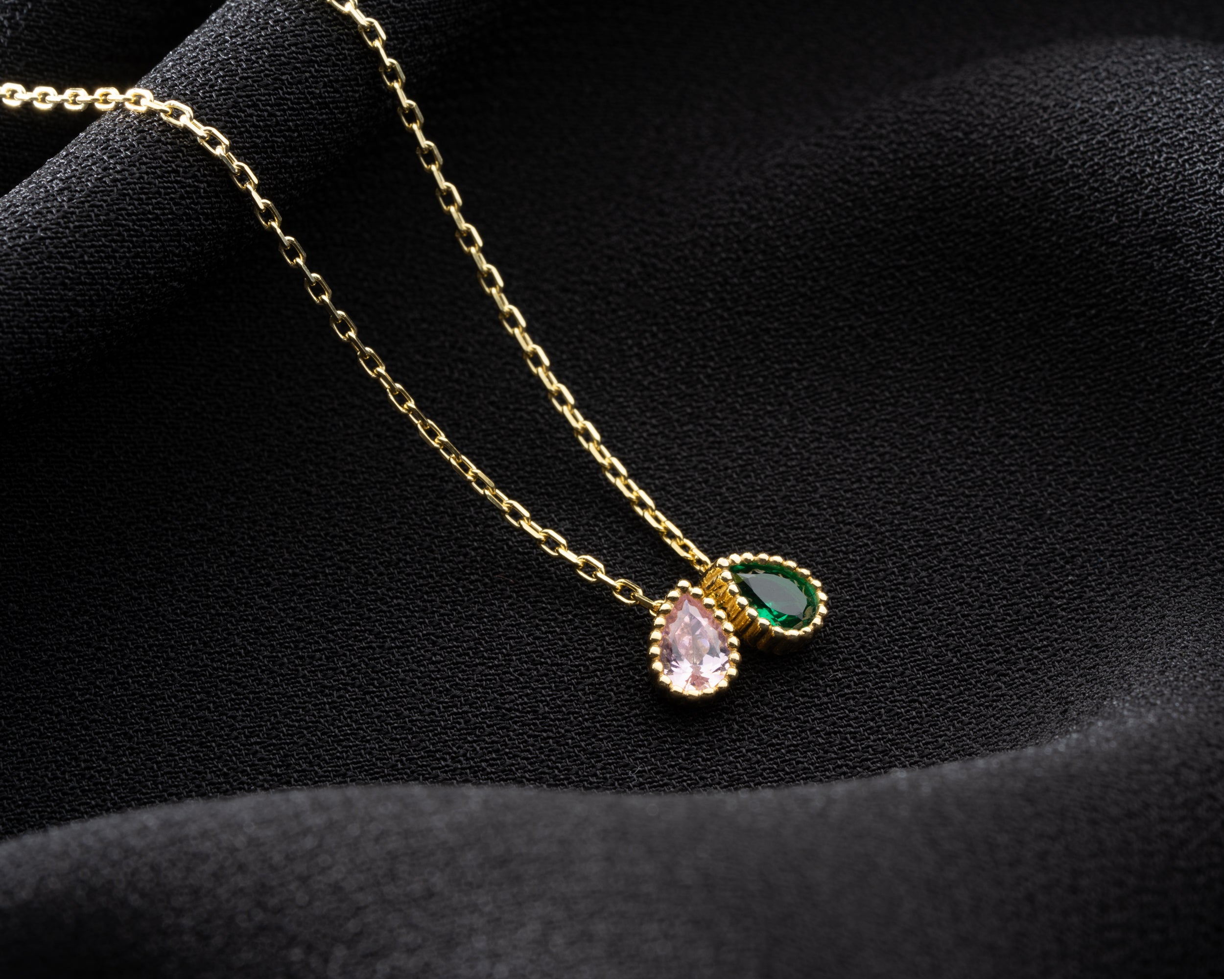 Marquise Cluster Family Birthstone Necklace
