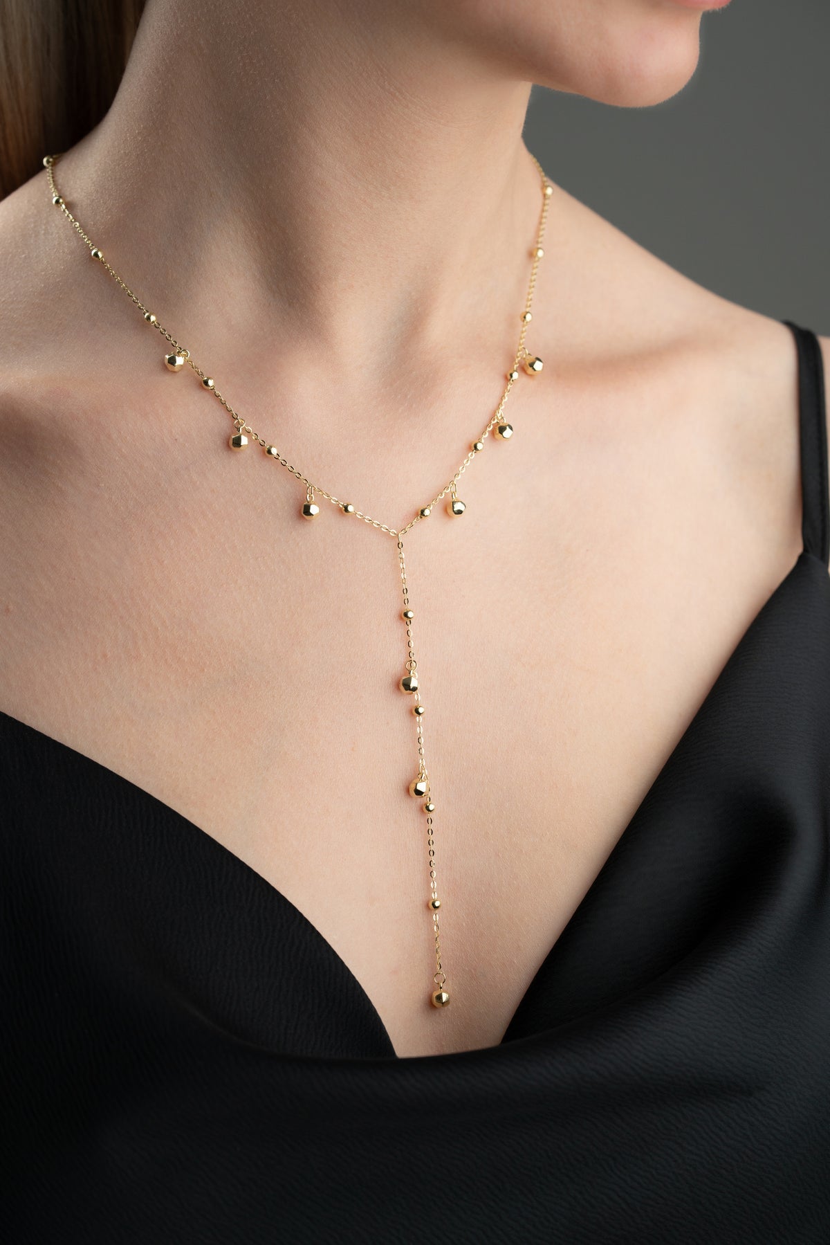 Beaded Y Drop Lariat Necklace