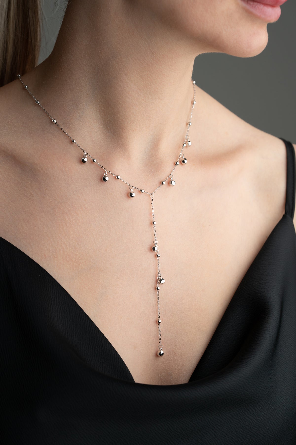 Beaded Y Drop Lariat Necklace
