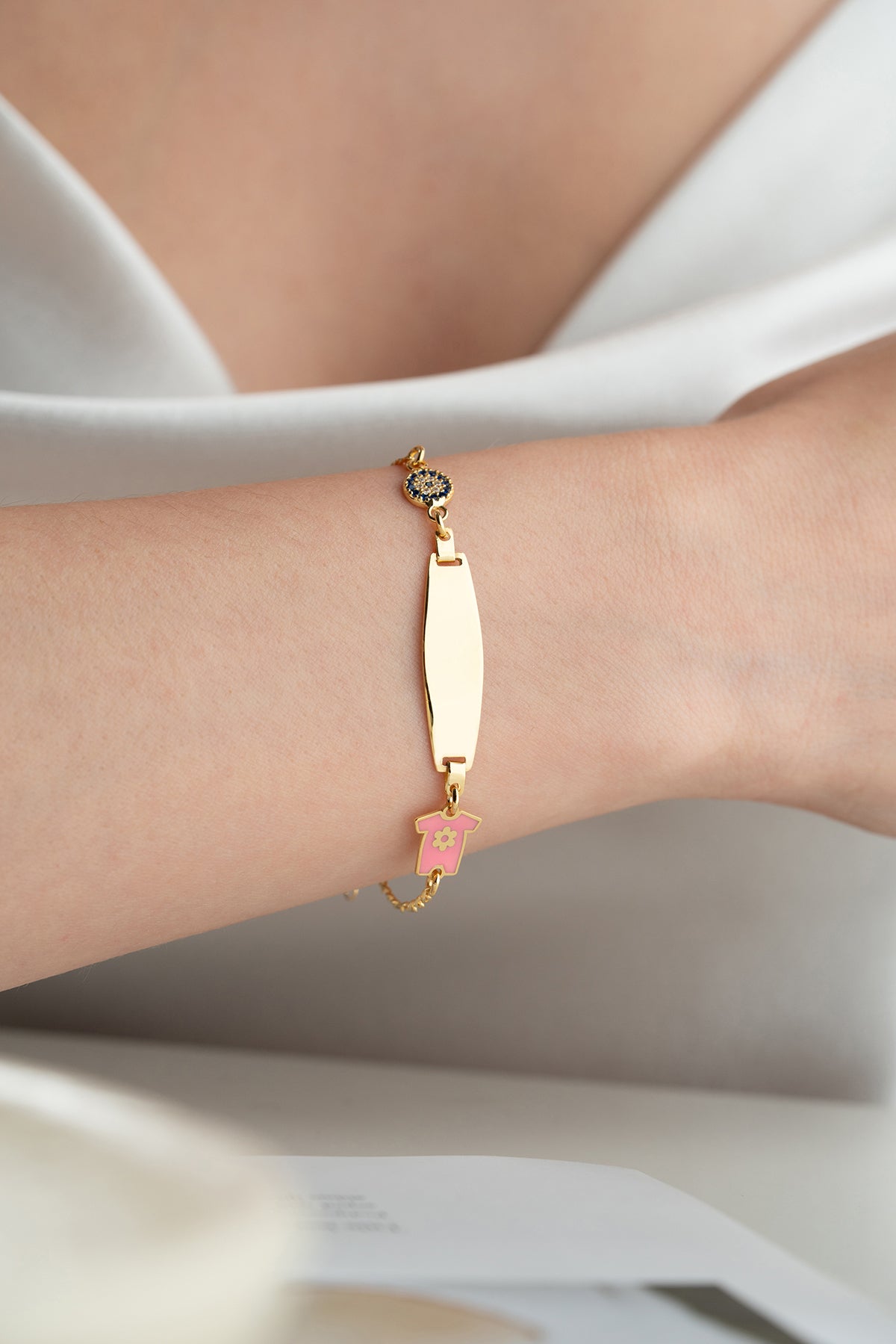 Custom Baby Girl Onesie ID Bracelet