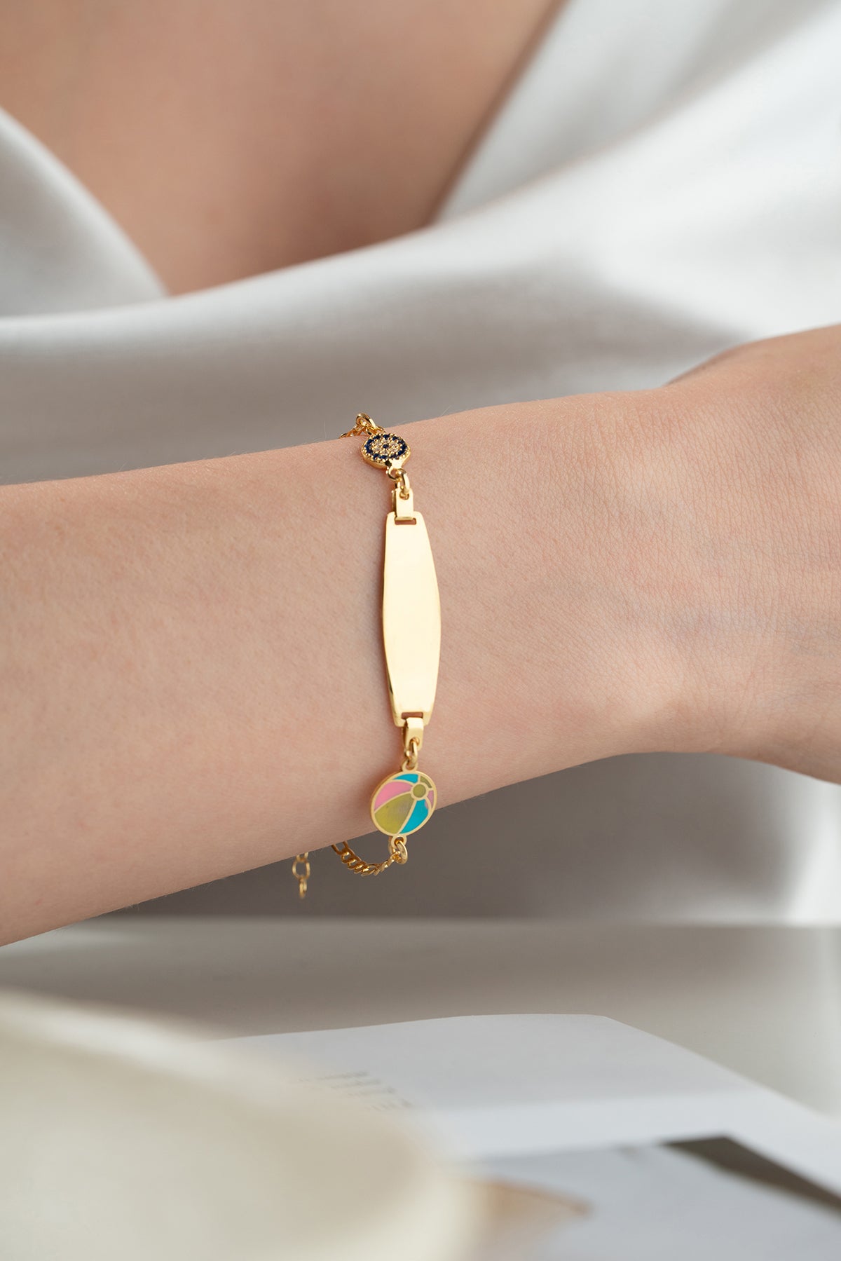 Personalized Baby Beach Ball ID Bracelet