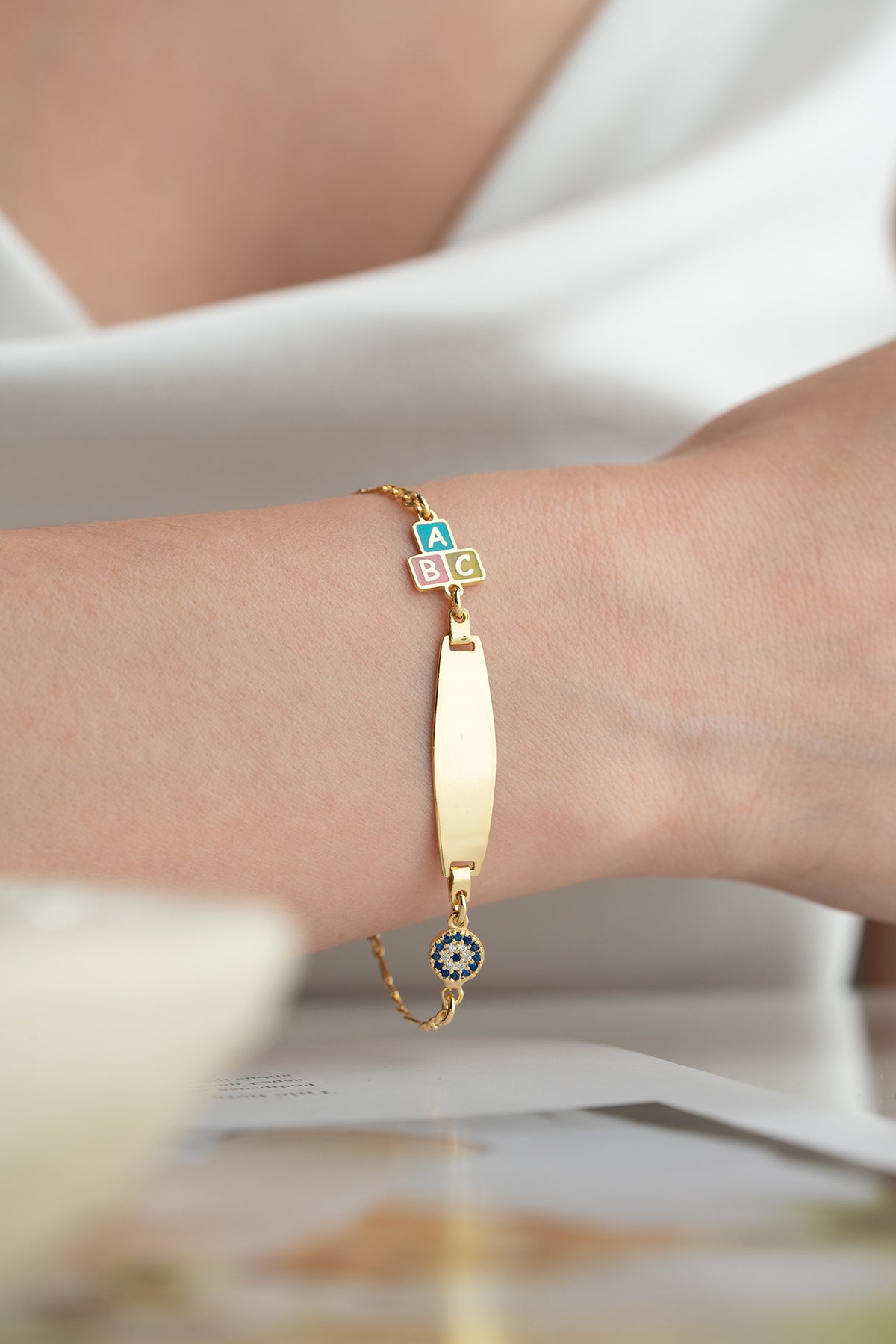 Custom Baby ID Bracelet with Name and Date