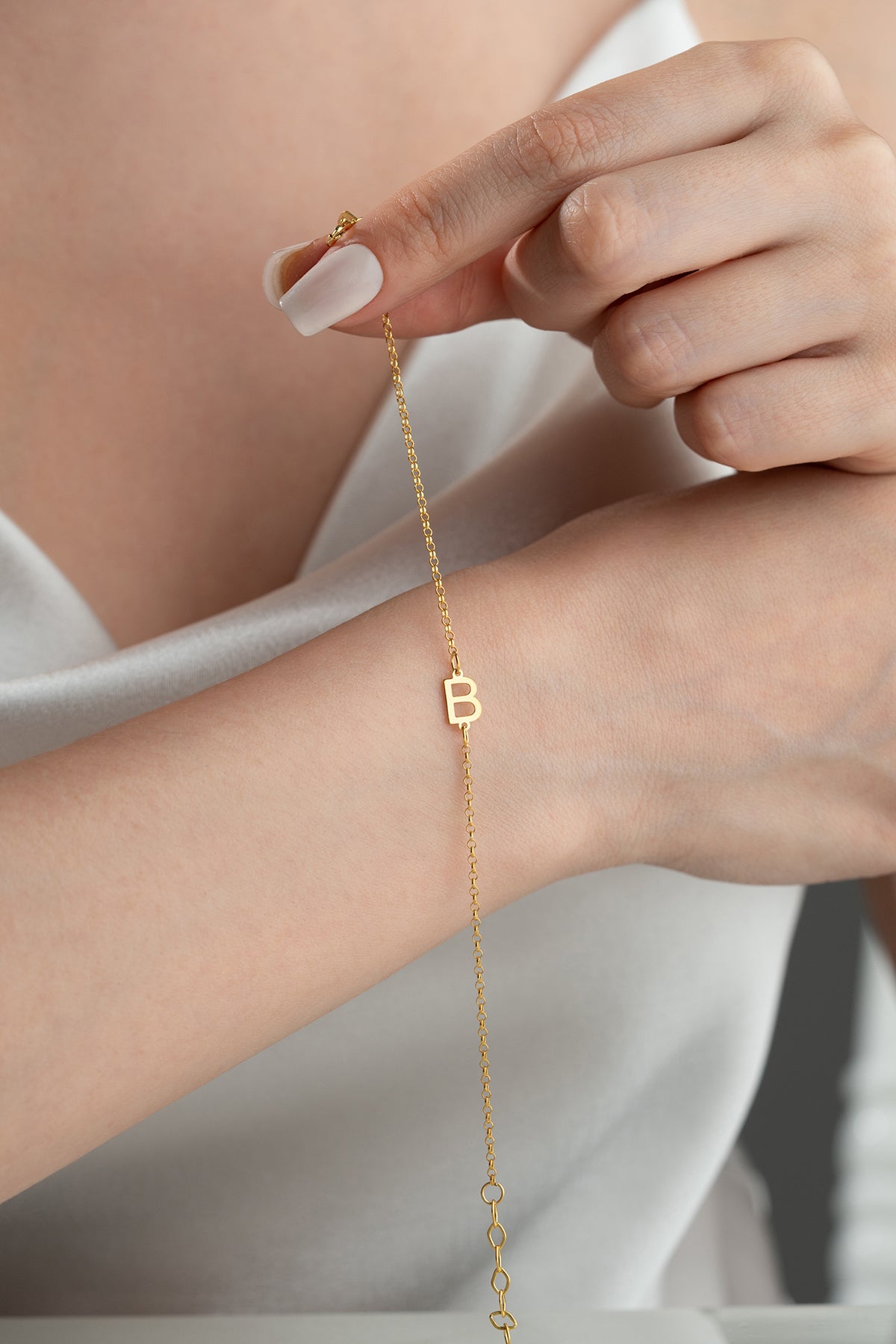 Custom Initial Bracelet in Gold