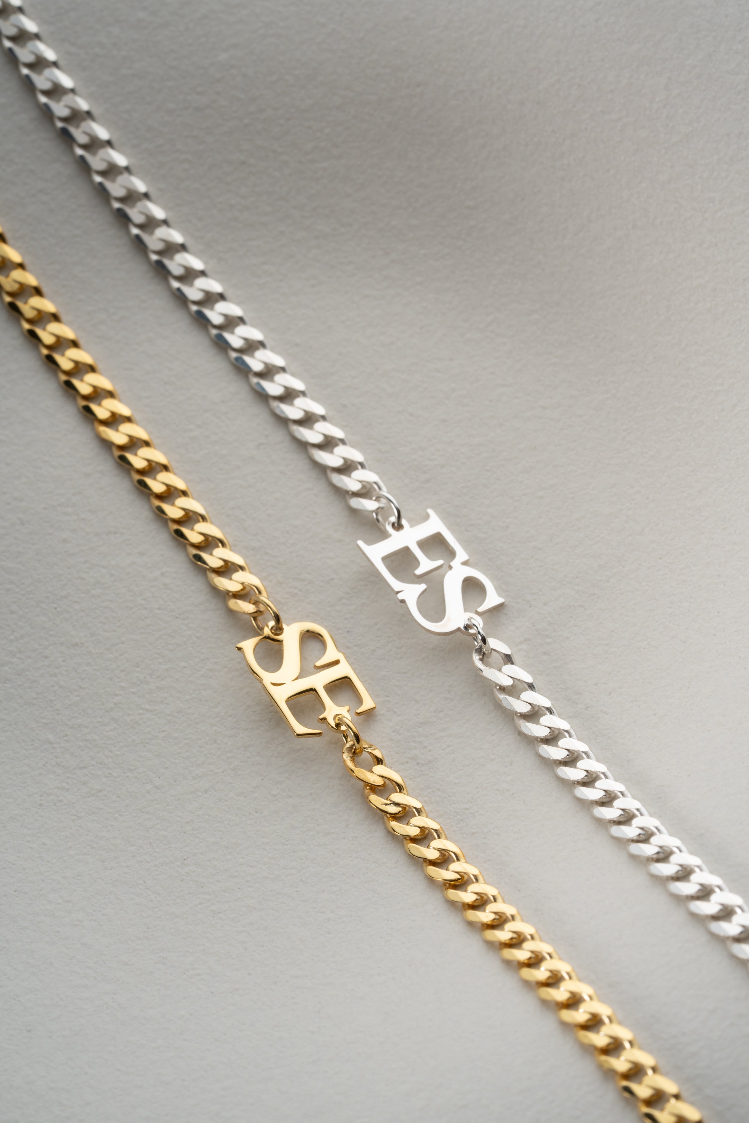 Couple's Matching Initial Plate Bracelet Set