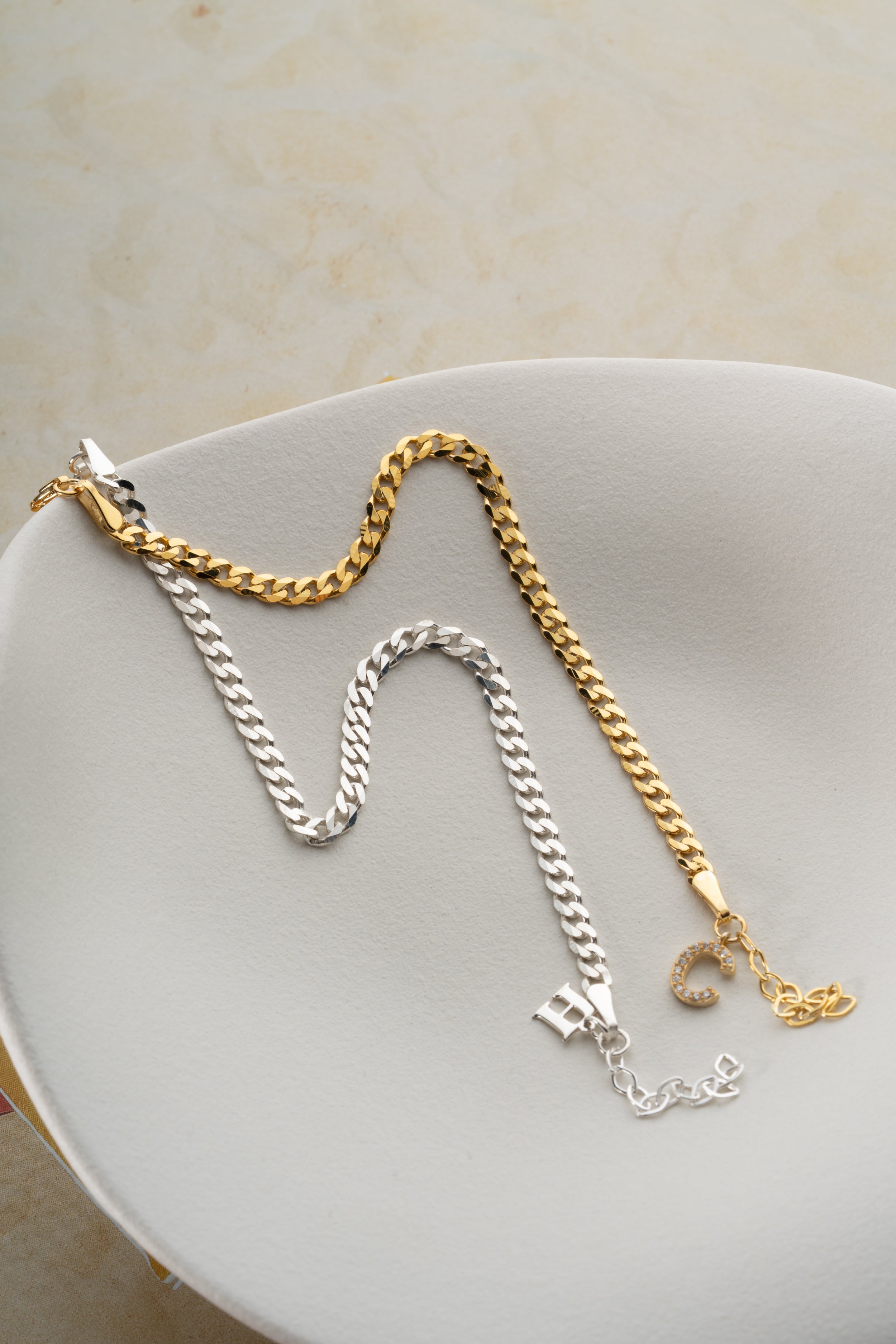 His and Hers Initial Bracelet Set