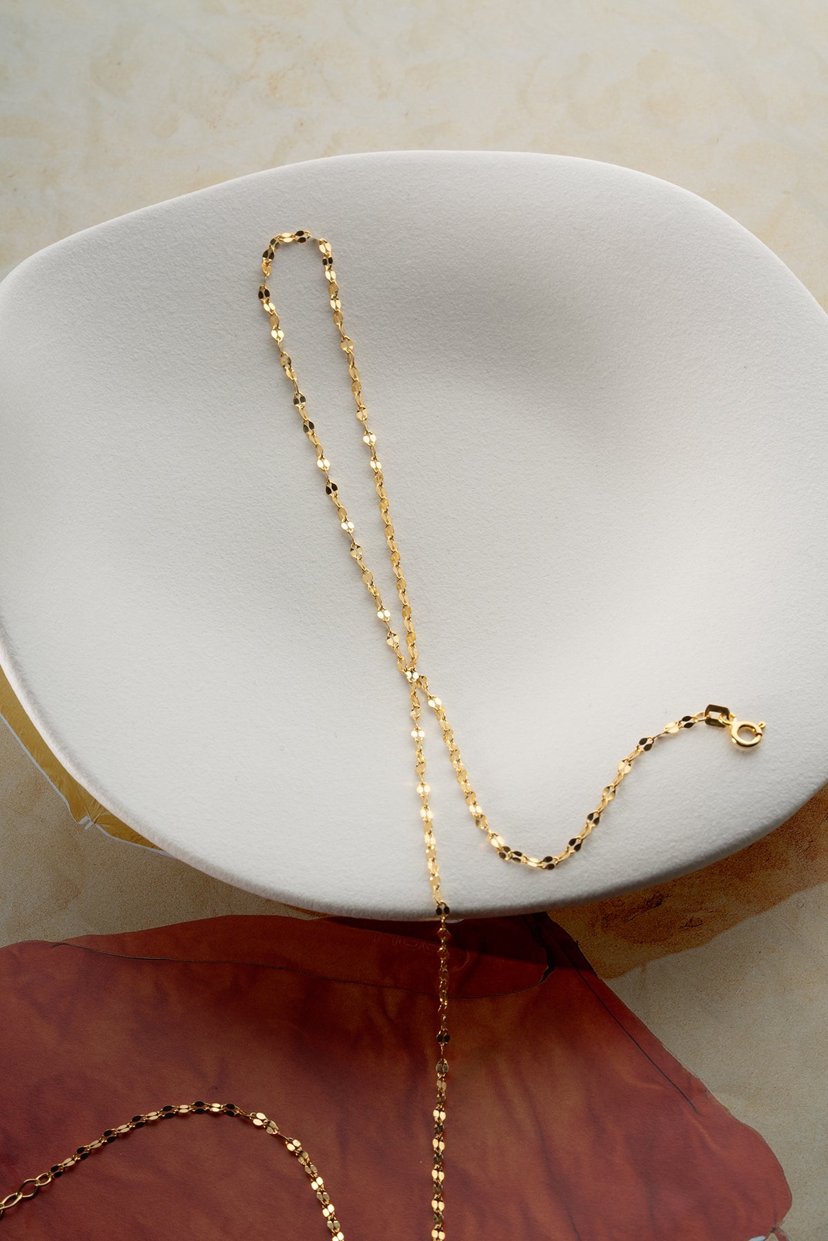 Scale Link Gold Hand Chain Bracelet
