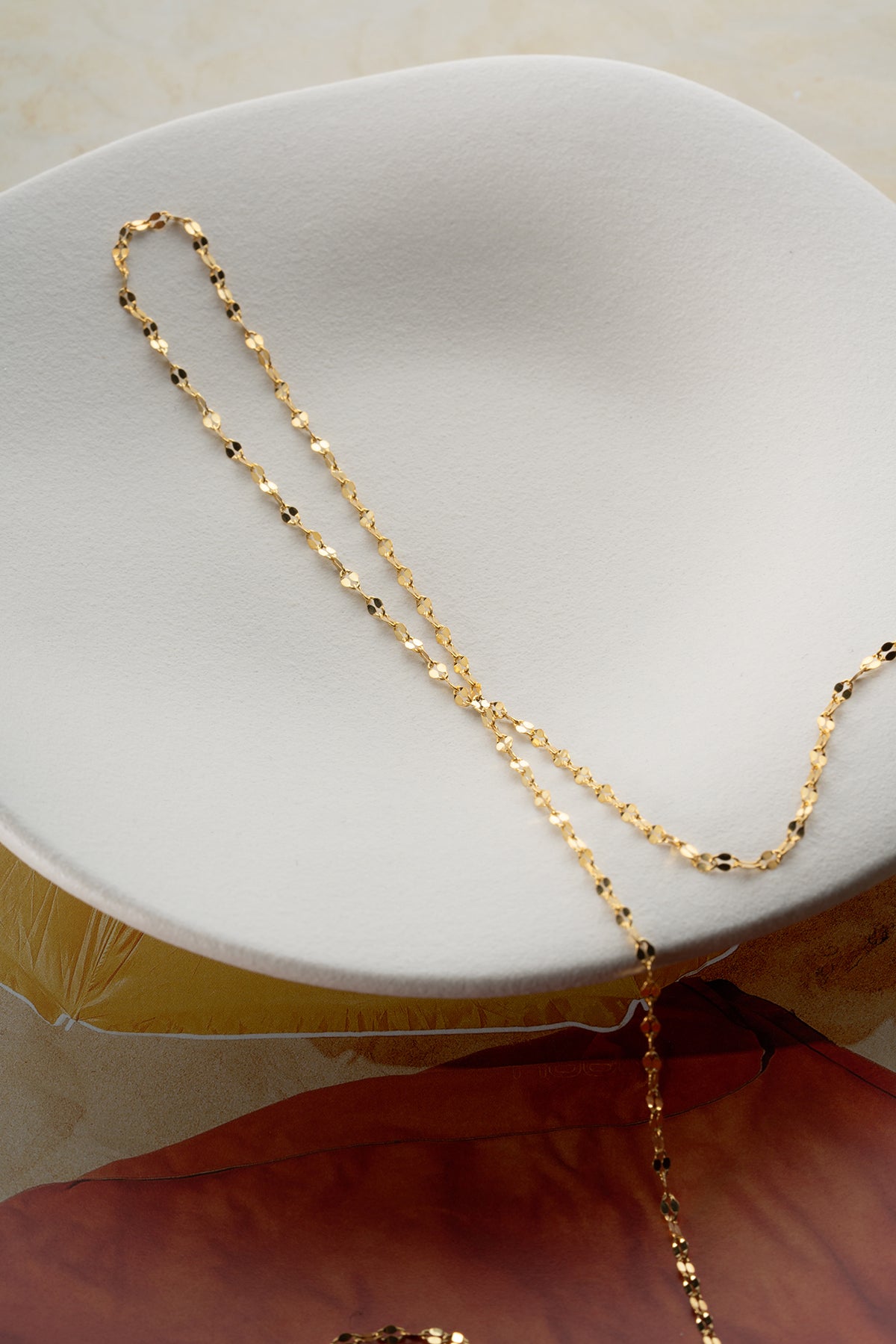 Scale Link Gold Hand Chain Bracelet