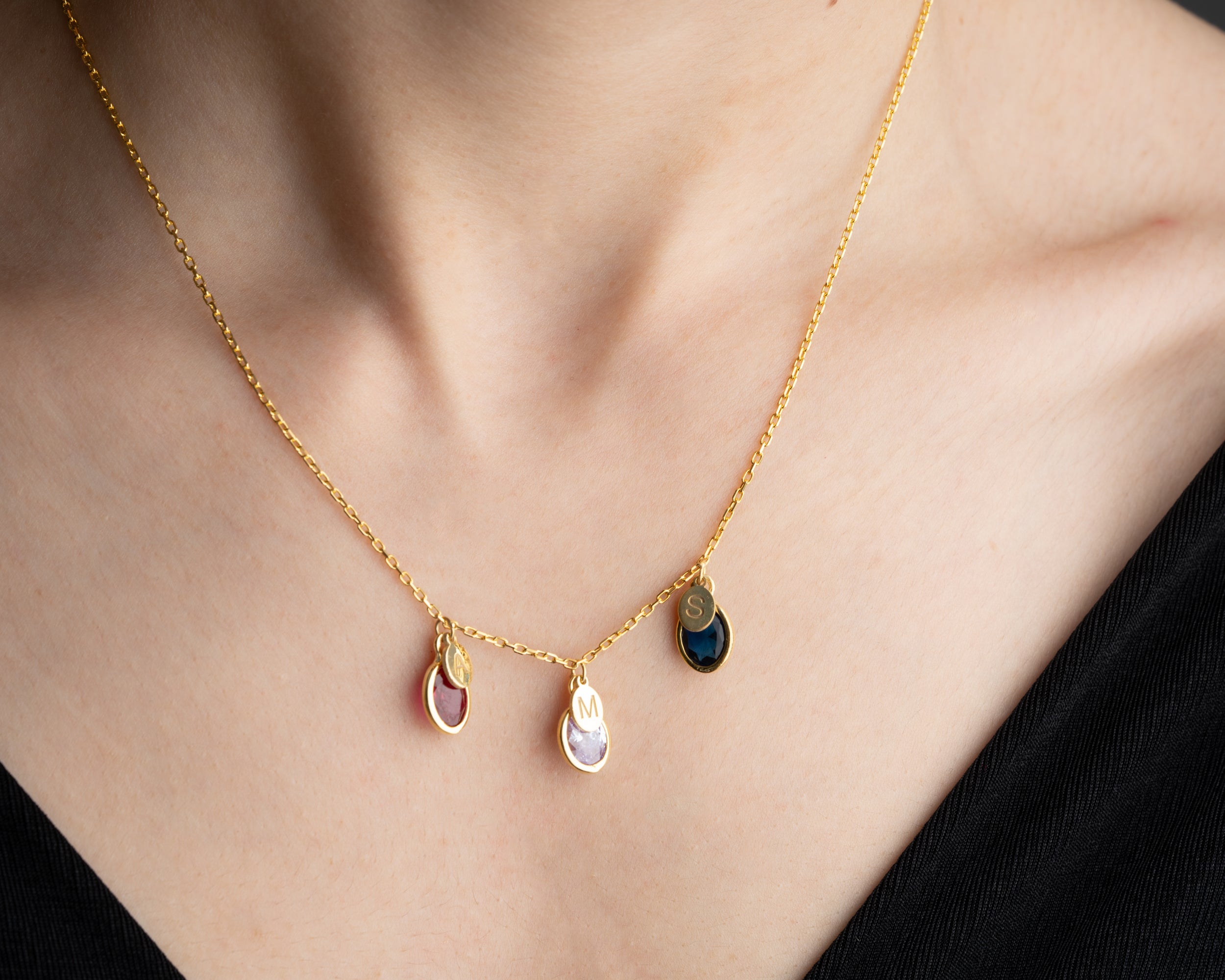 Custom Family Birthstone Necklace